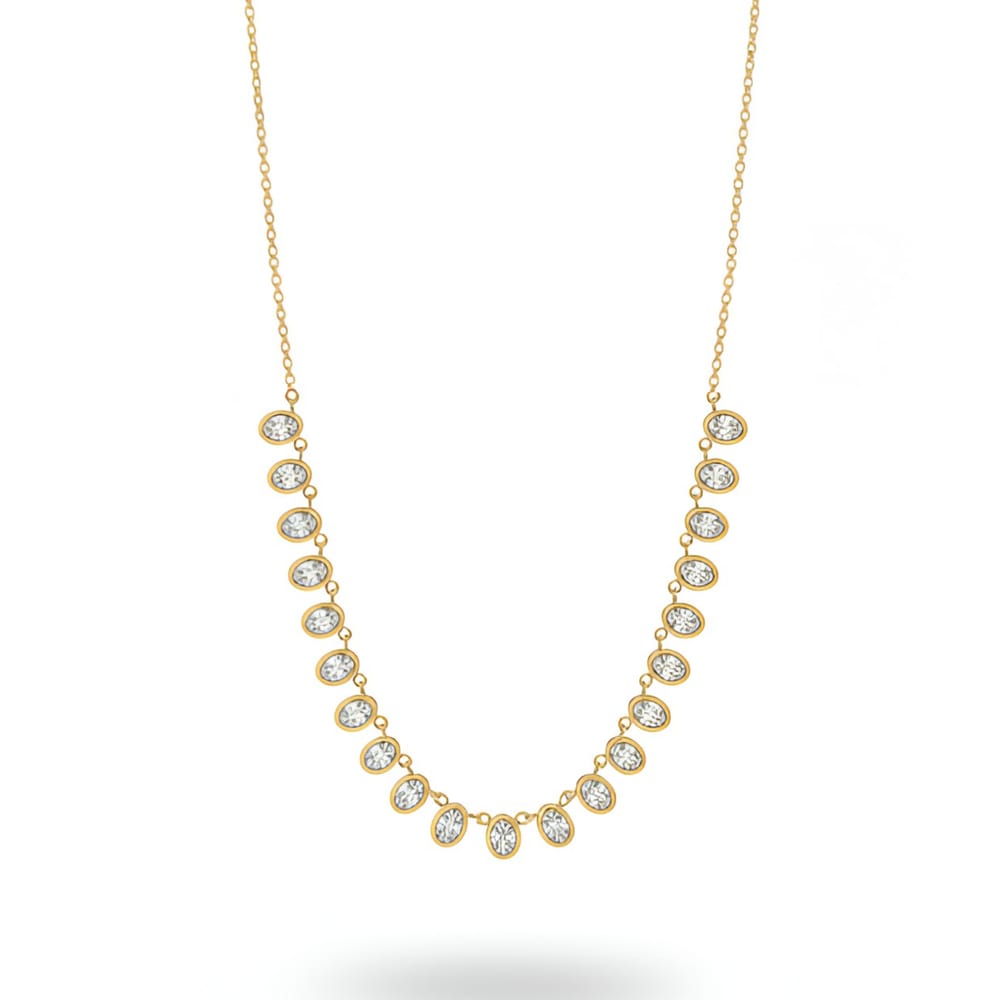 Zoe Oval Link Bezel Necklace
