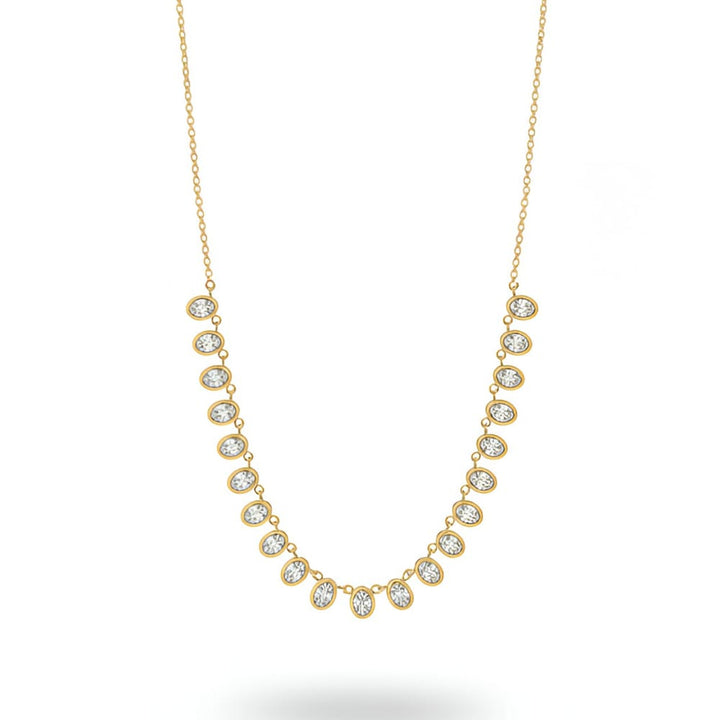 Zoe Oval Link Bezel Necklace