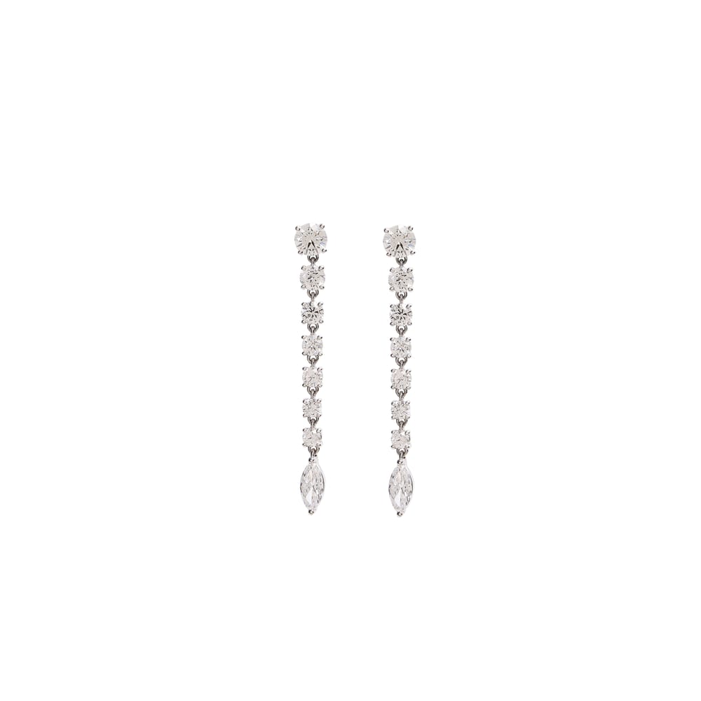 Arrow Round Drops with Single Marquise