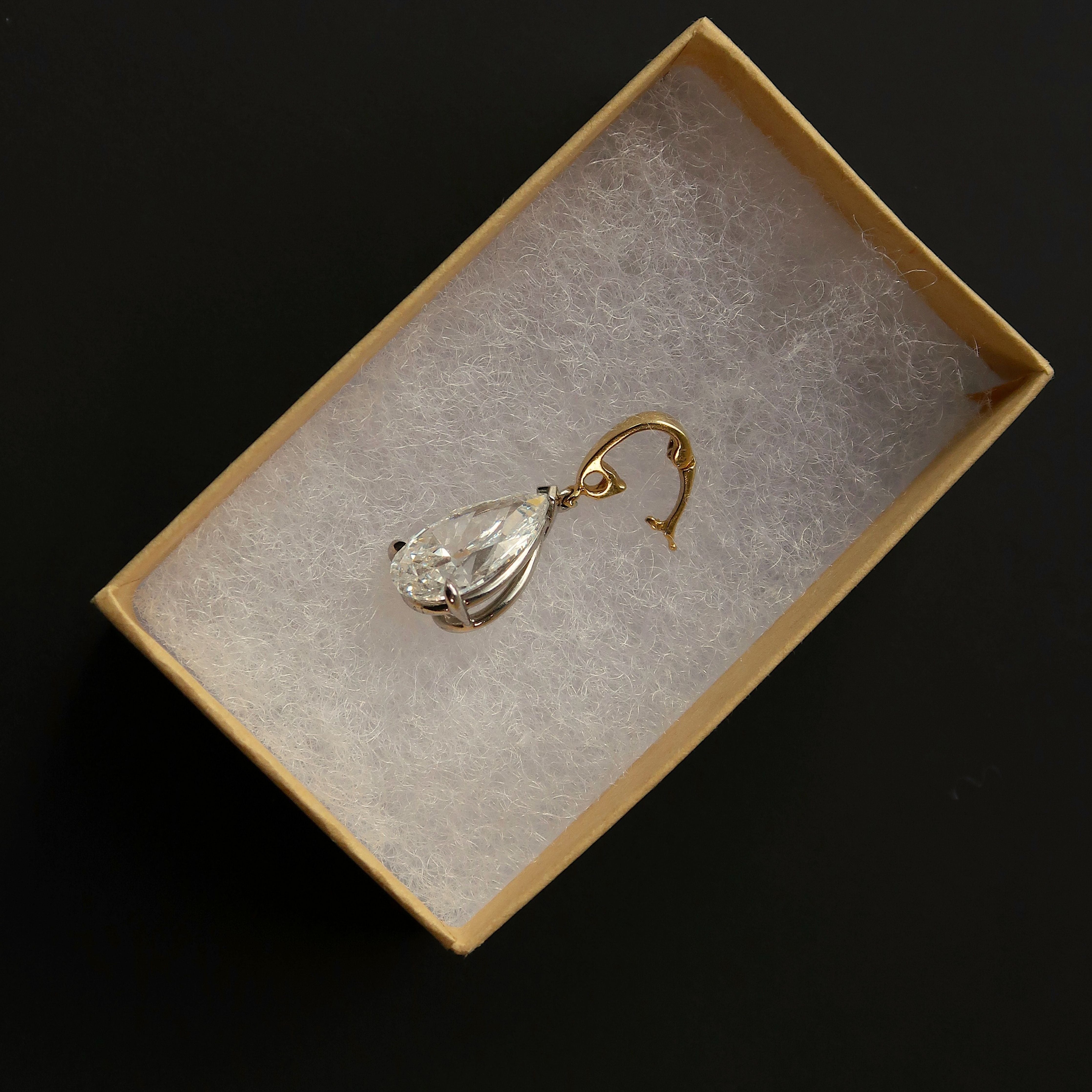 Mega Pear Diamond Charm