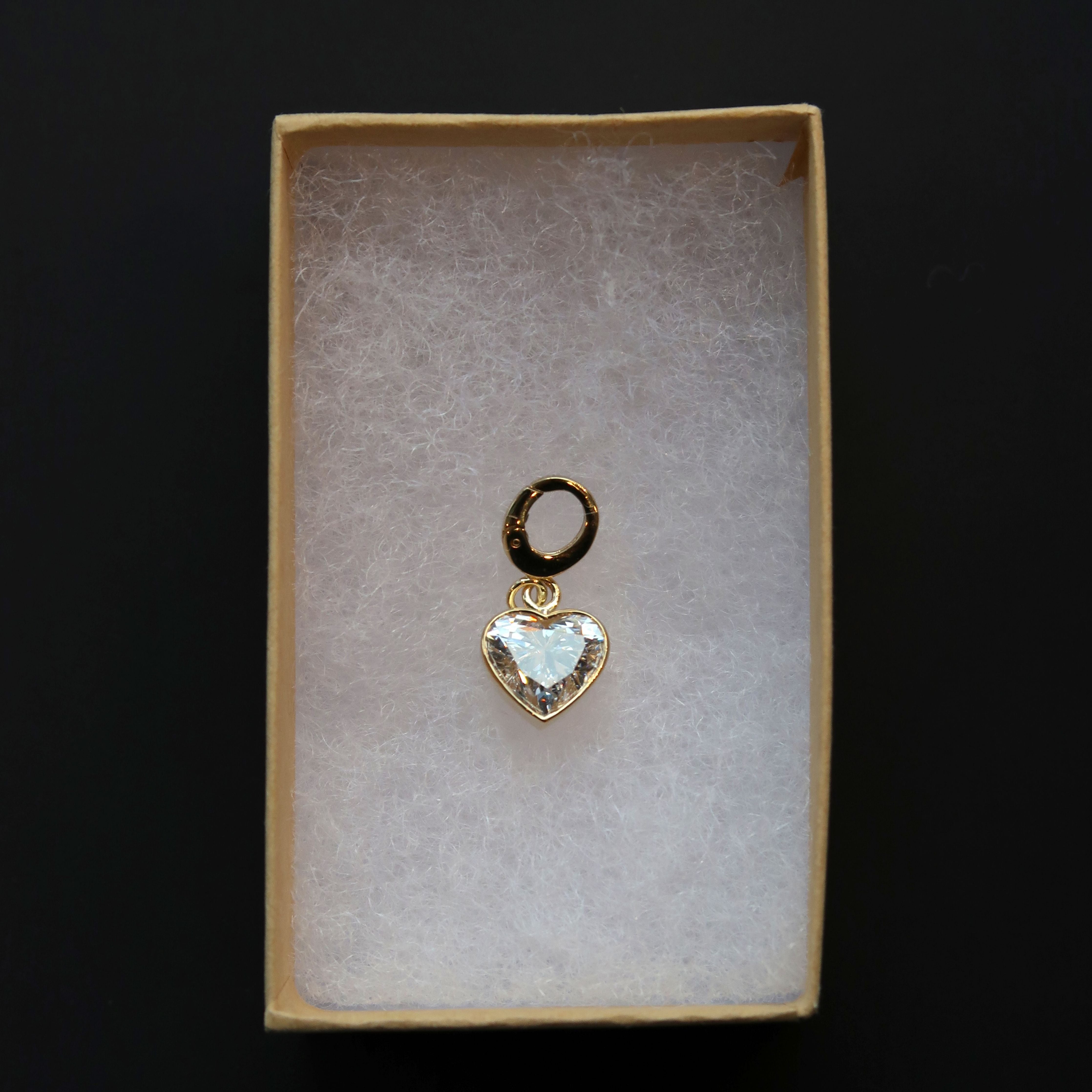 Petite Bezel Heart Diamond Charm