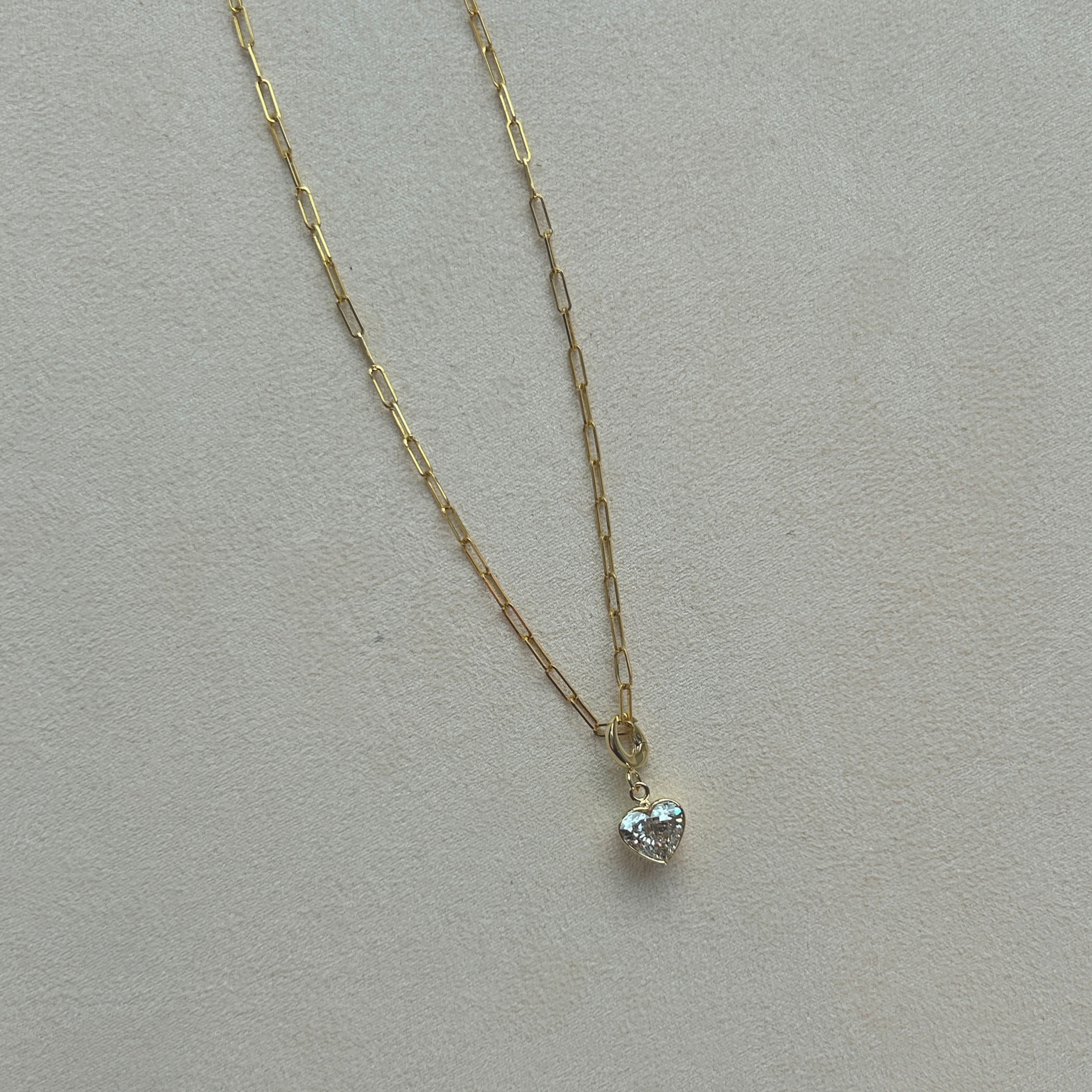 Petite Bezel Heart Diamond Charm