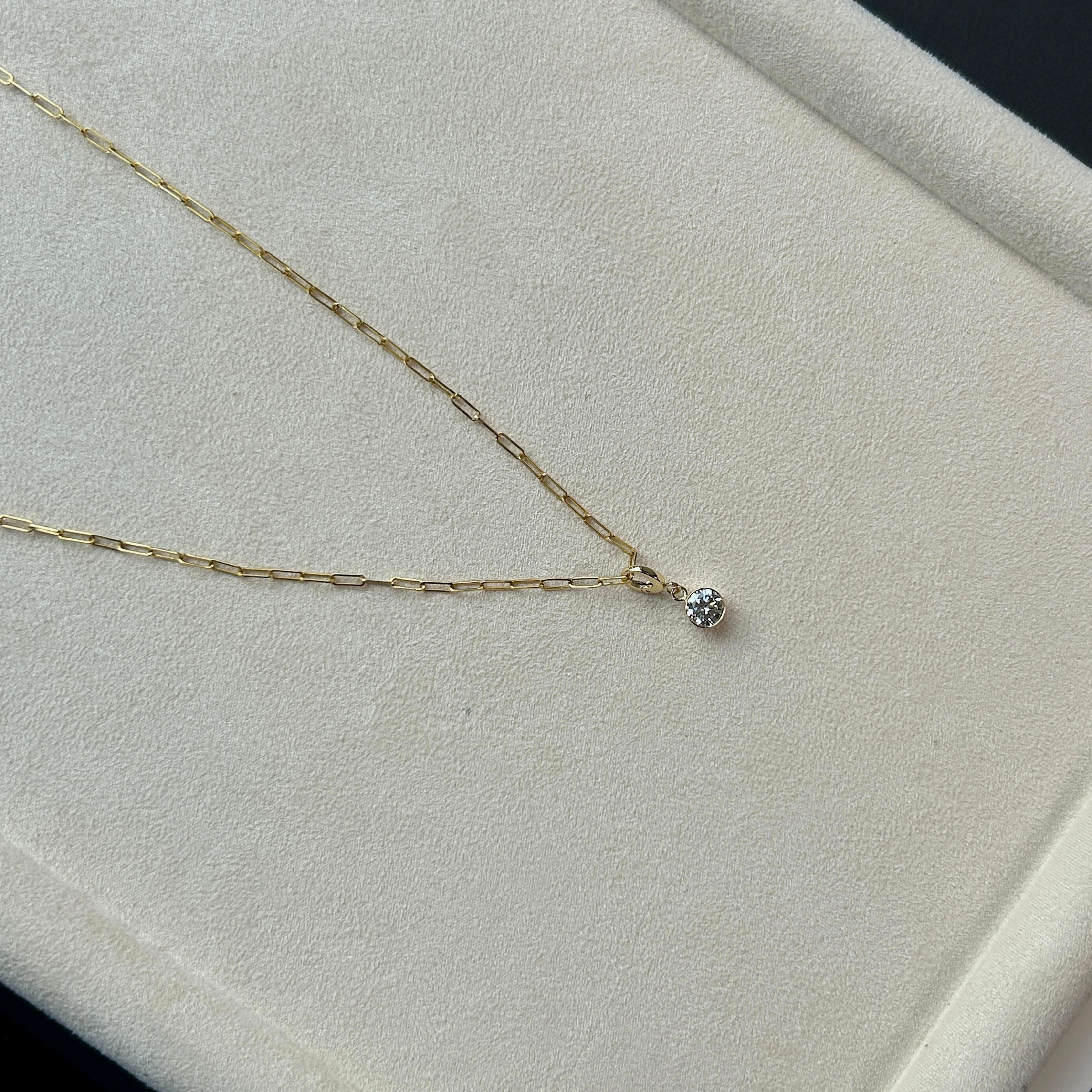 Petite Bezel Round Diamond Charm