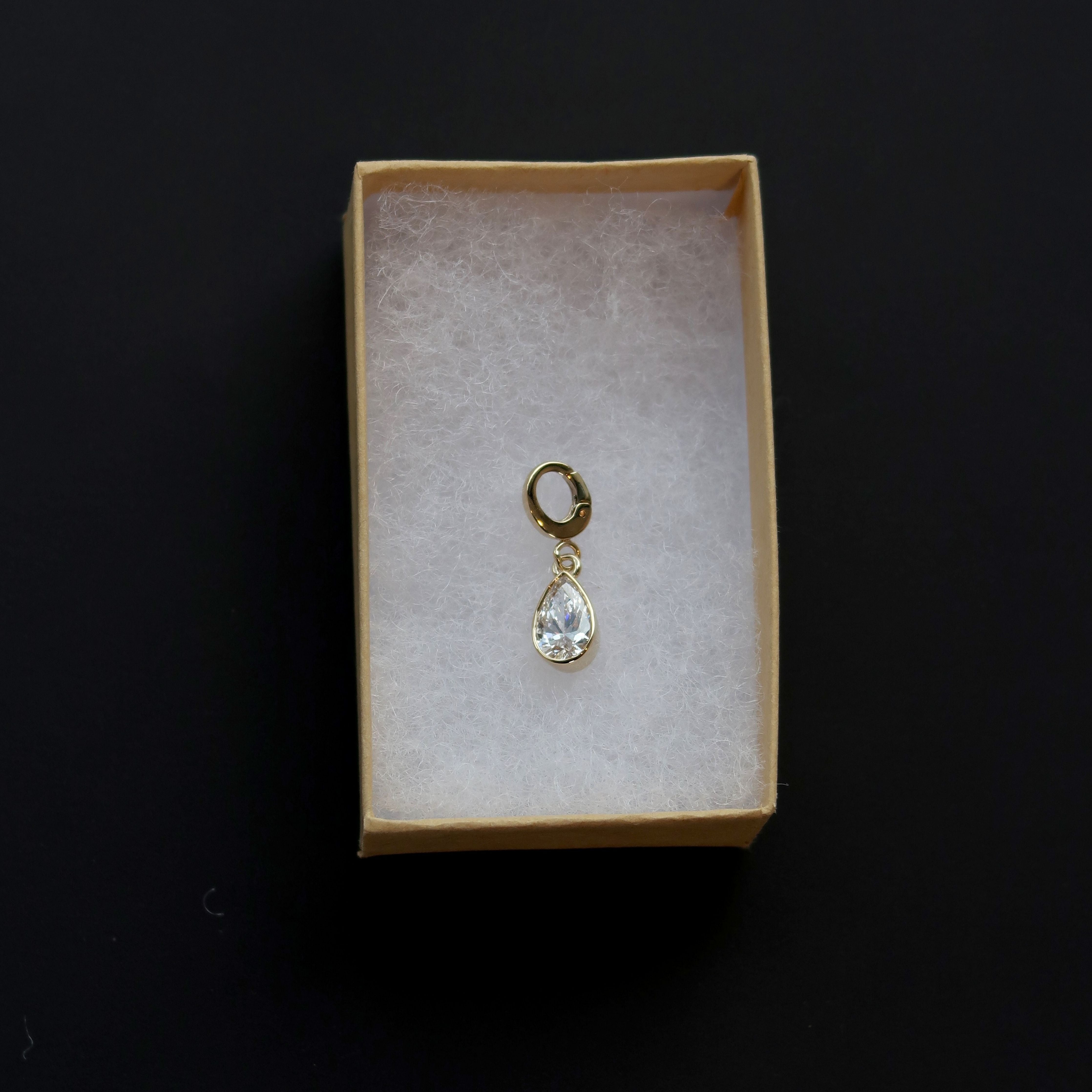 Petite Bezel Pear Diamond Charm