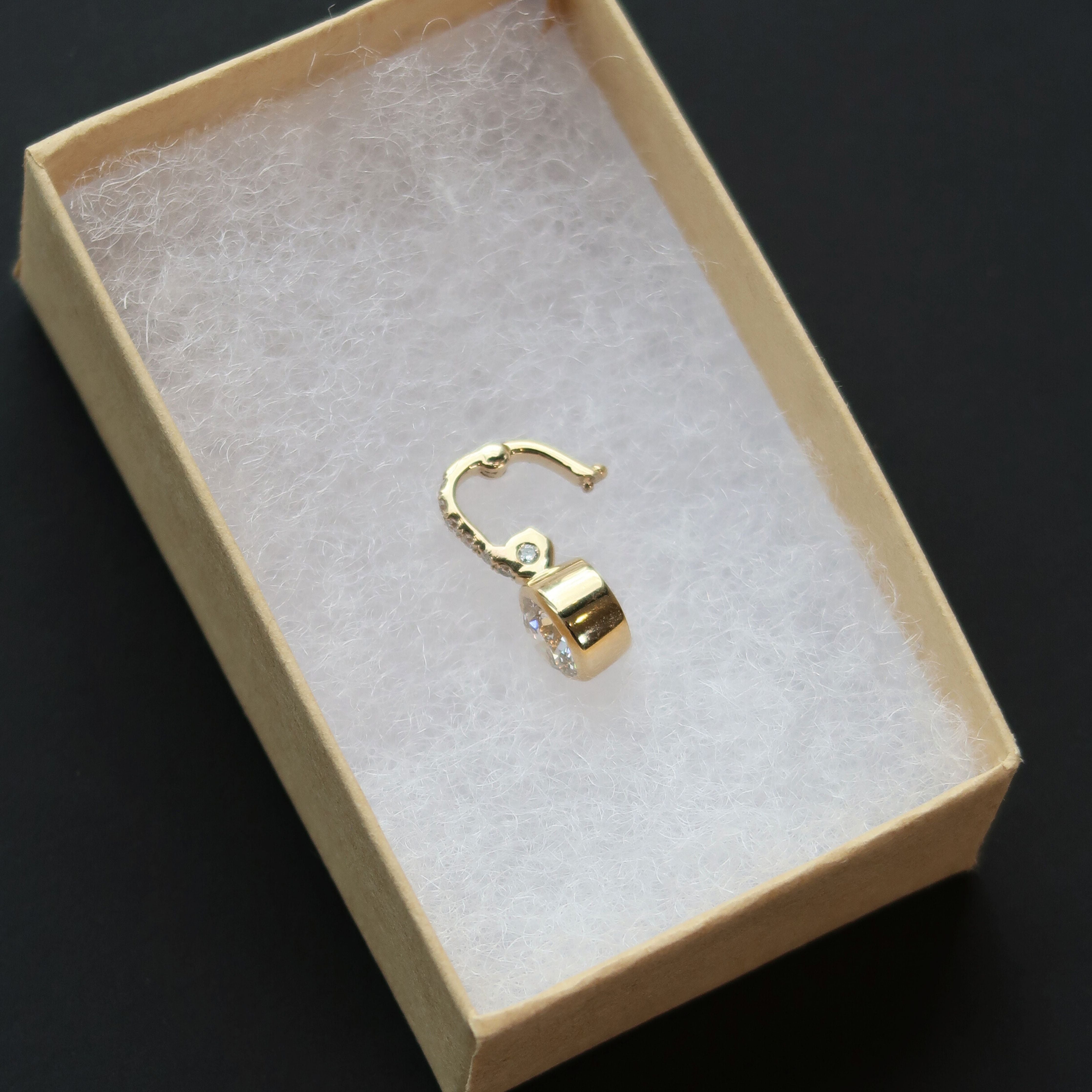 Petite Bezel With Pavé Round Diamond Charm