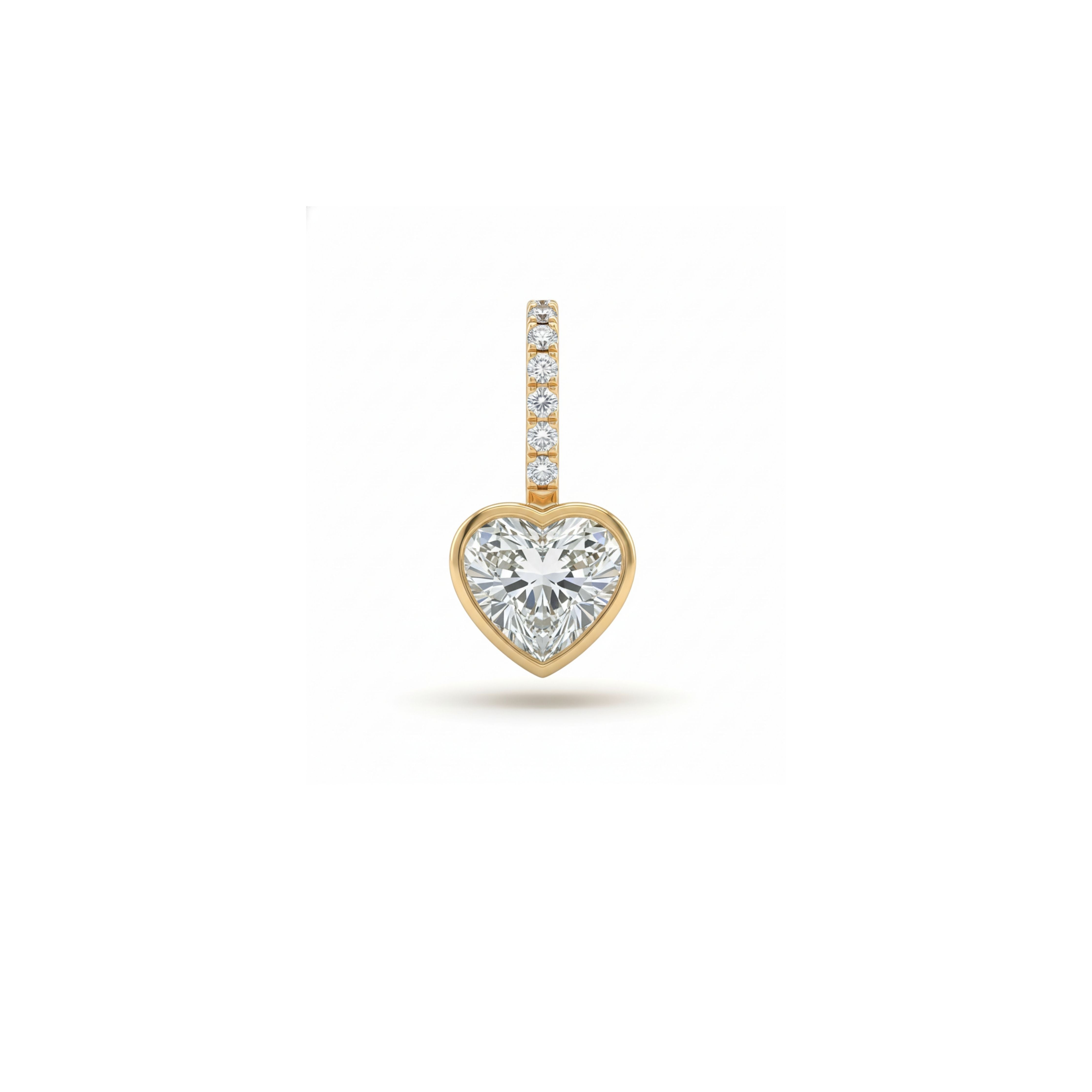 Petite Bezel With Pavé Heart Diamond Charm