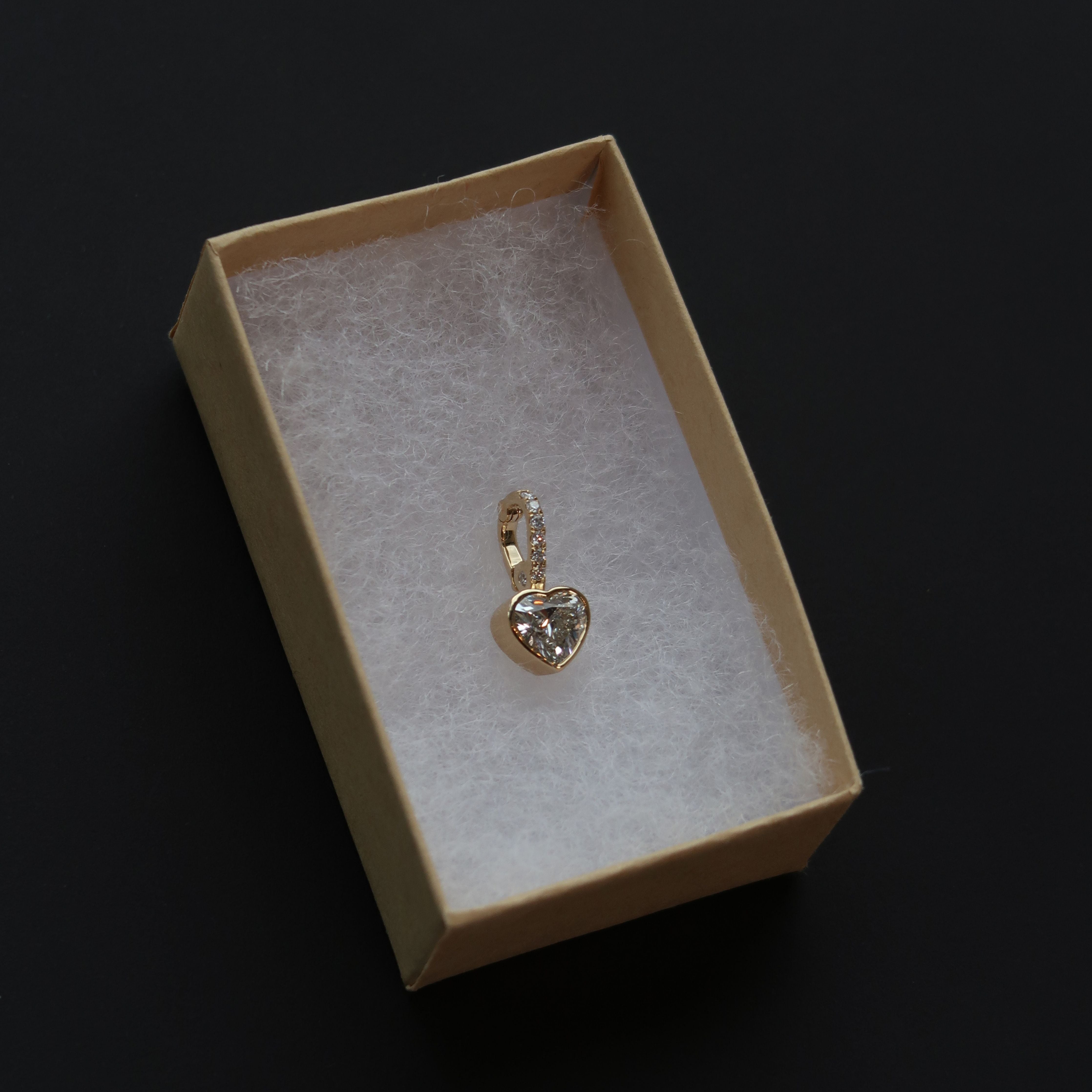 Petite Bezel With Pavé Heart Diamond Charm