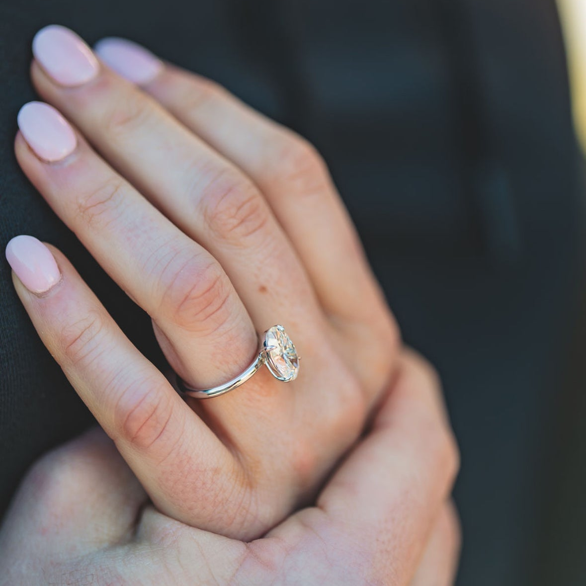 Custom A+E Engagement Ring and Wedding Bands
