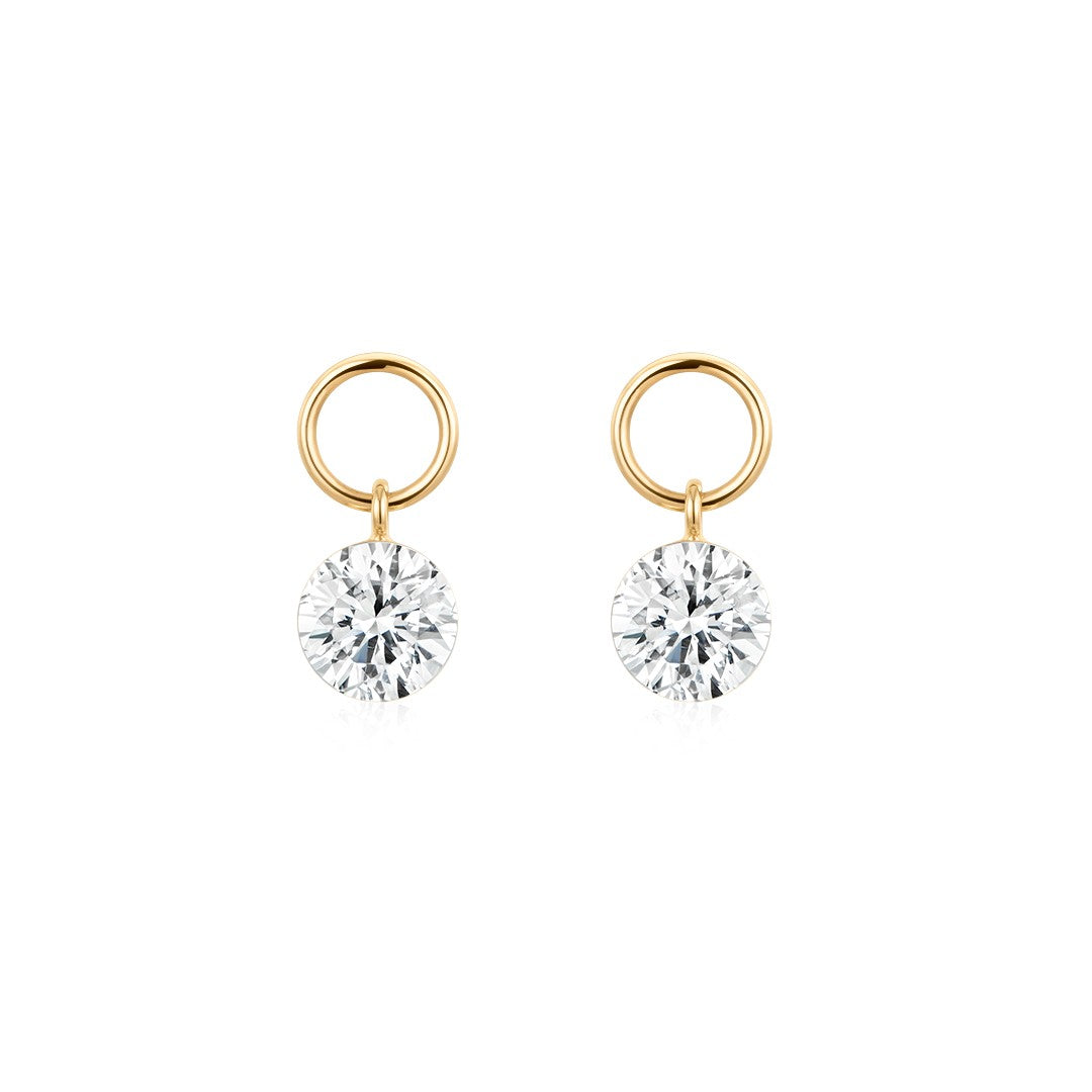 NEW The Piper Round Diamond Drop Earrings