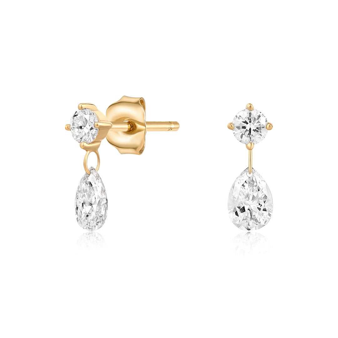 NEW The Sadie Pear Diamond Drop Stud Earrings