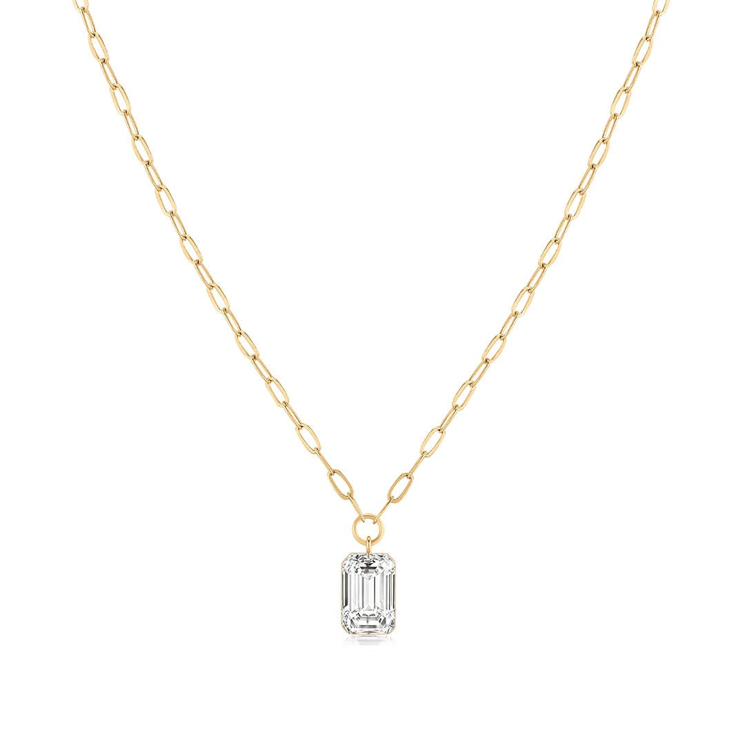 NEW Mia Emerald Cut Diamond Necklace