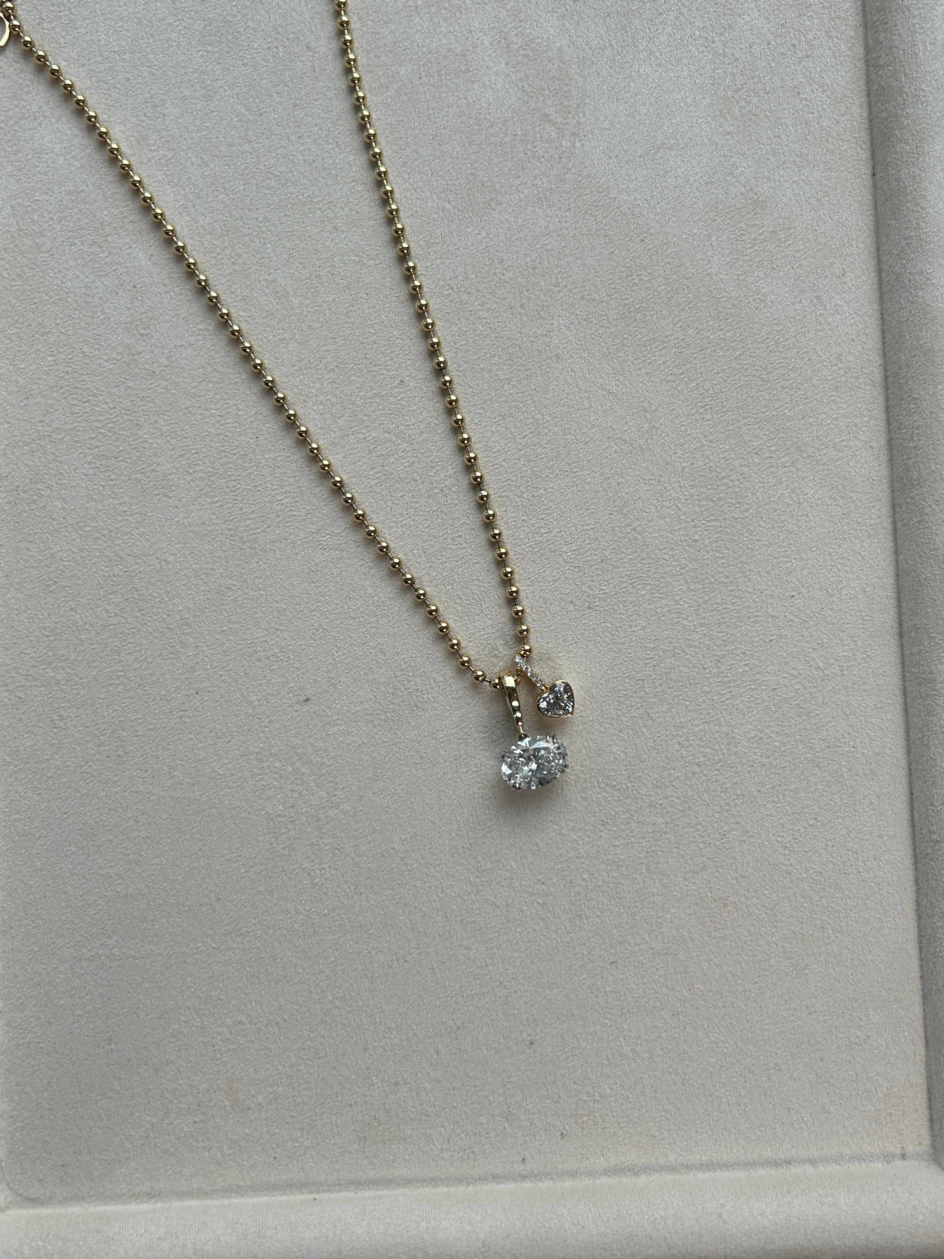 Petite Bezel With Pavé Heart Diamond Charm