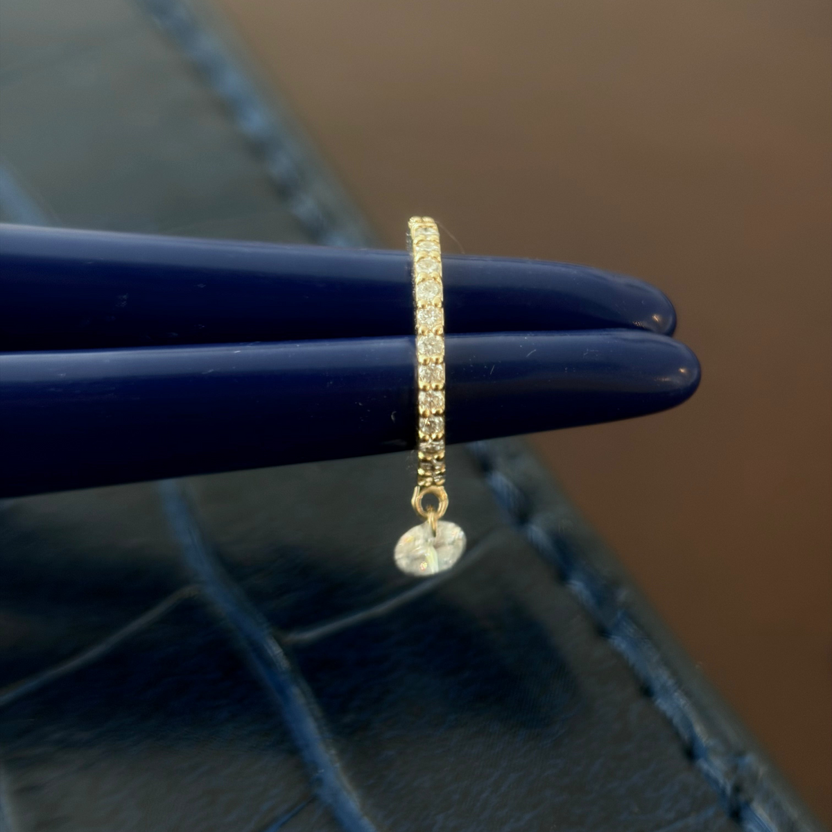 NEW The Nina Pavé Diamond Drop Huggies