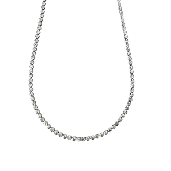Deborah Bezel Round Tennis Necklace