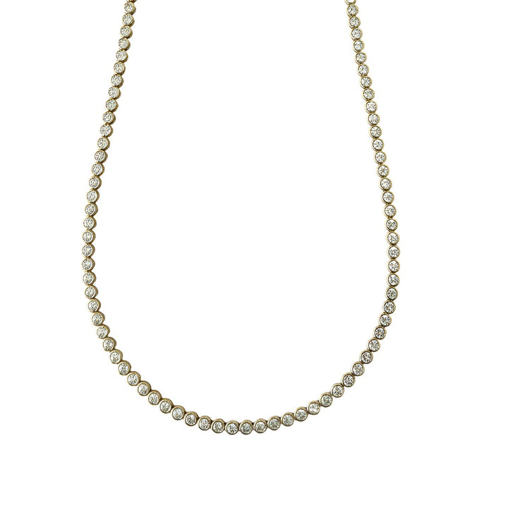 Deborah Bezel Round Tennis Necklace