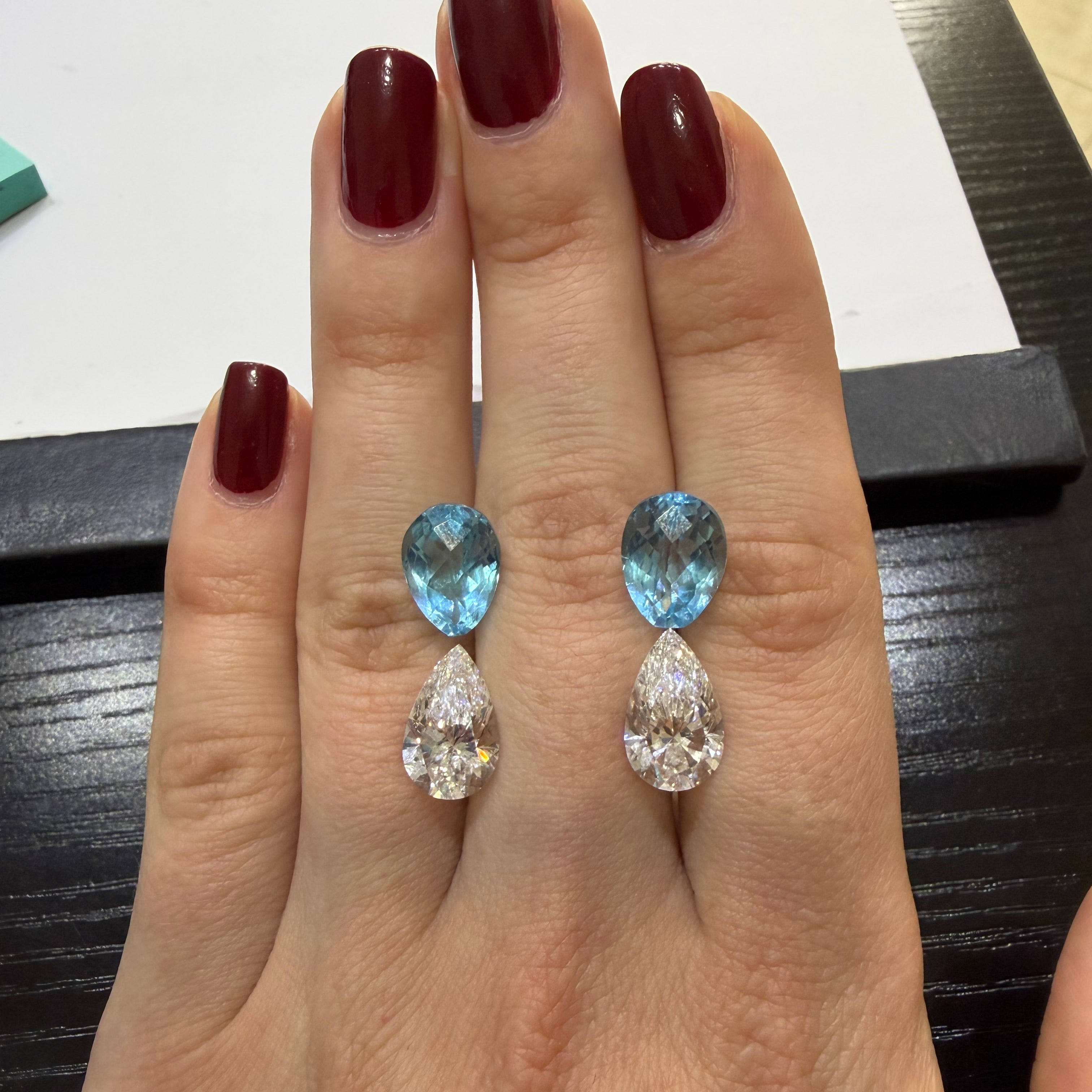 Bespoke 4 Carat Diamond Drops for L