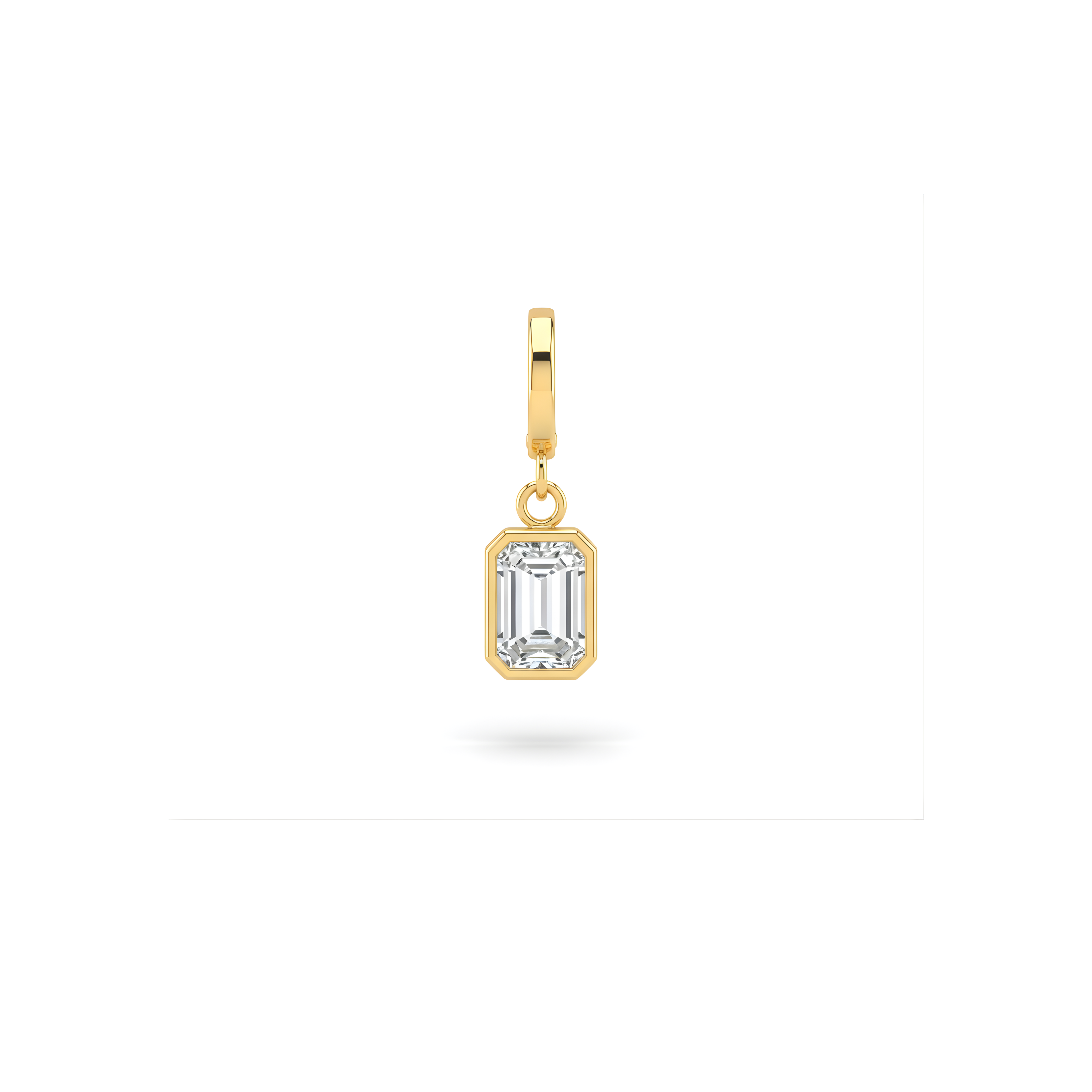Petite Bezel Emerald Diamond Charm