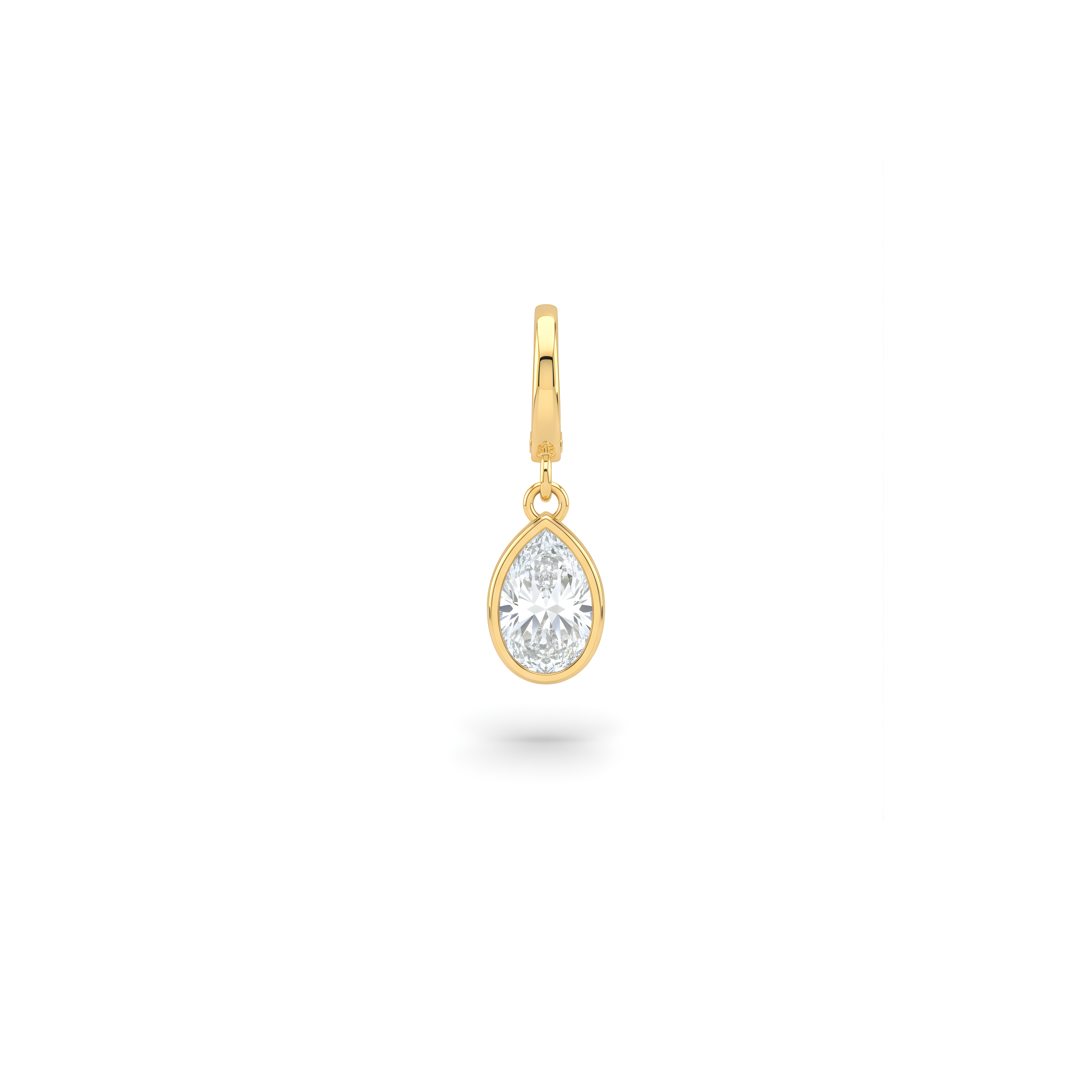 Petite Bezel Pear Diamond Charm