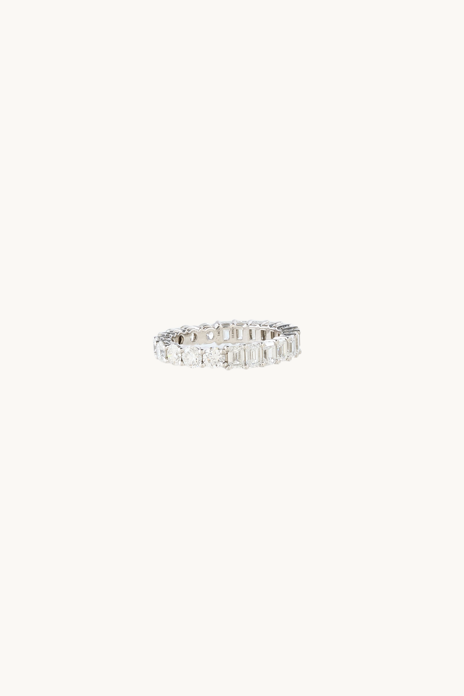 Vienna Round & Emerald Diamond Half Eternity Ring