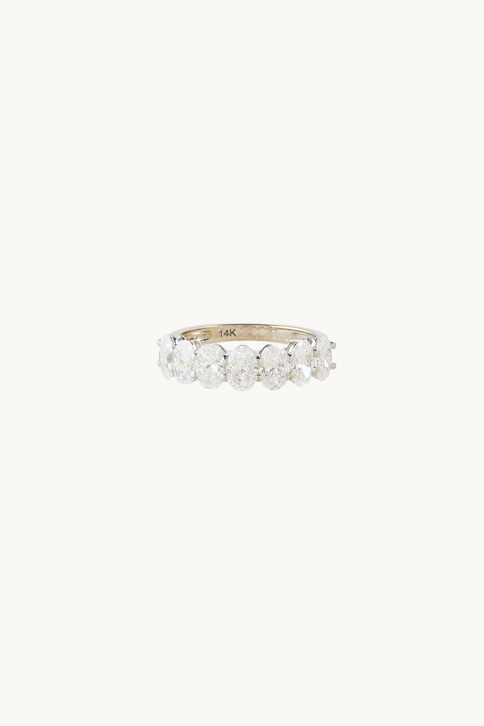Erica Half Eternity Oval Diamond Ring