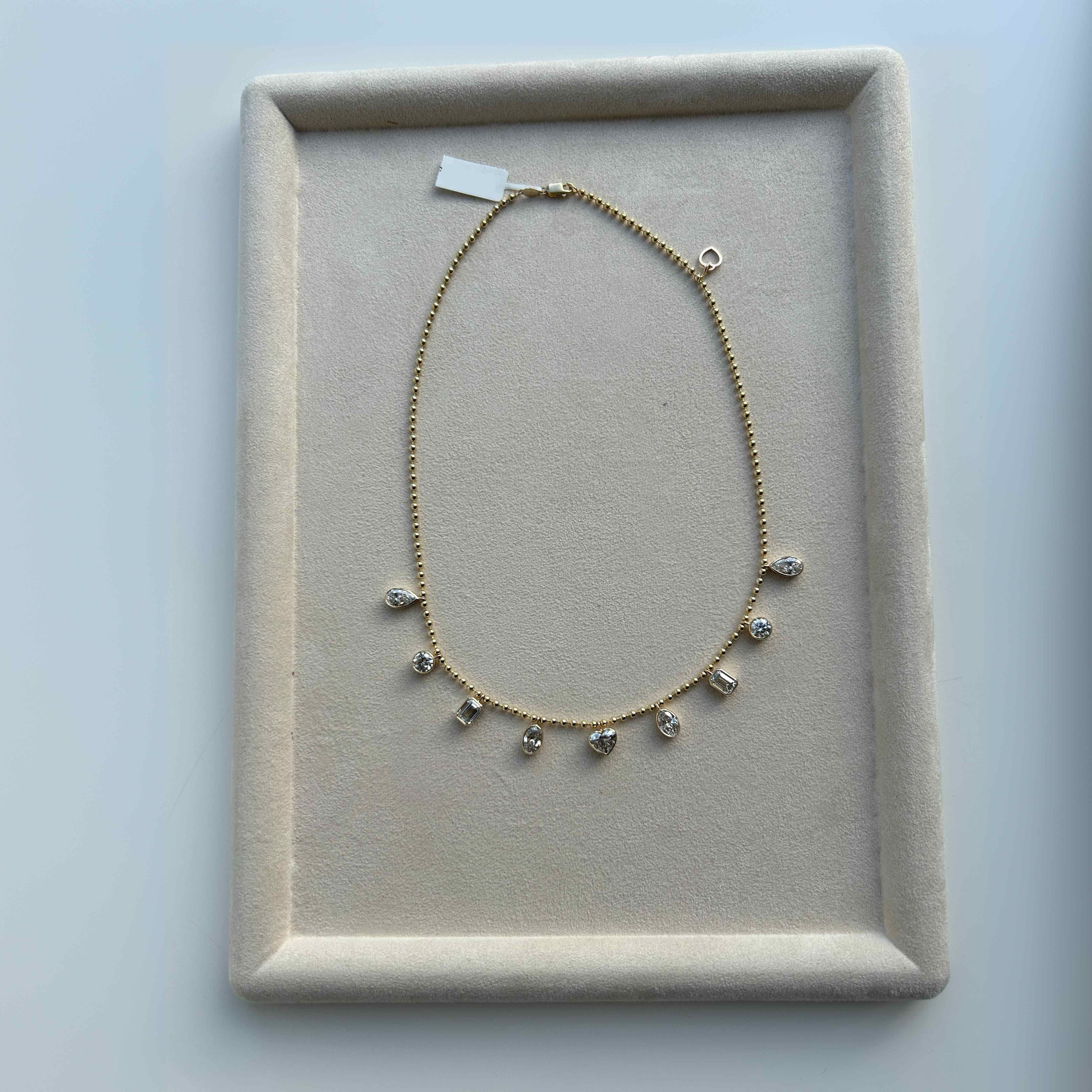 Poppy Bezel Diamond Charm Necklace