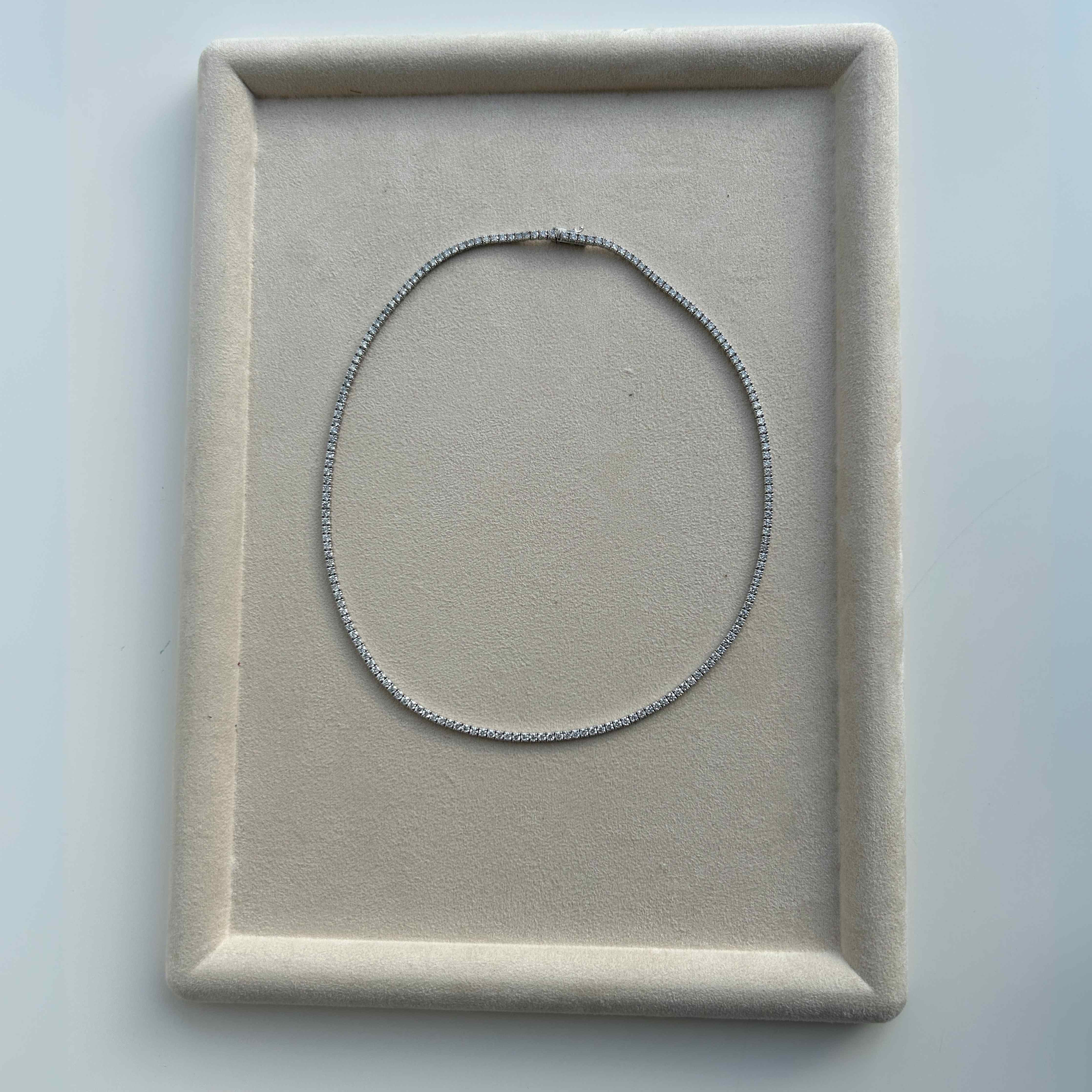 Round Diamond Tennis Necklace