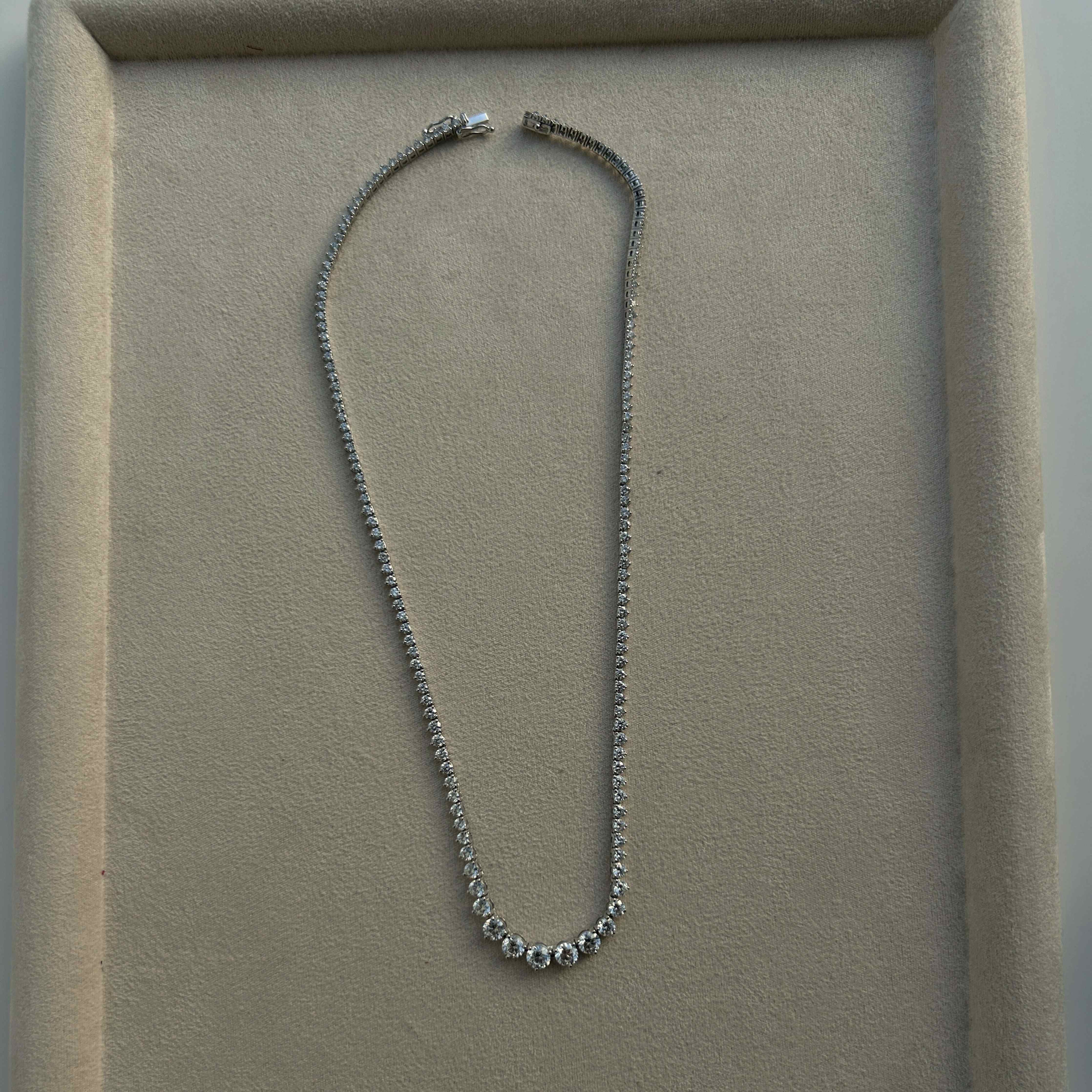 Stacey Graduated Round Diamond Tennis Necklace