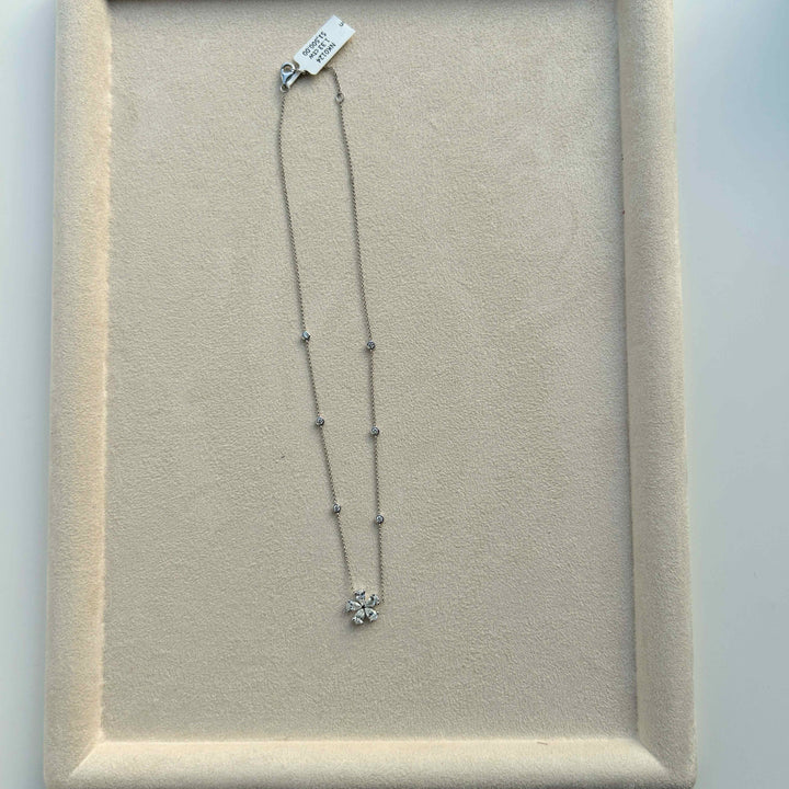 Daisy Flower Diamond Station Necklace
