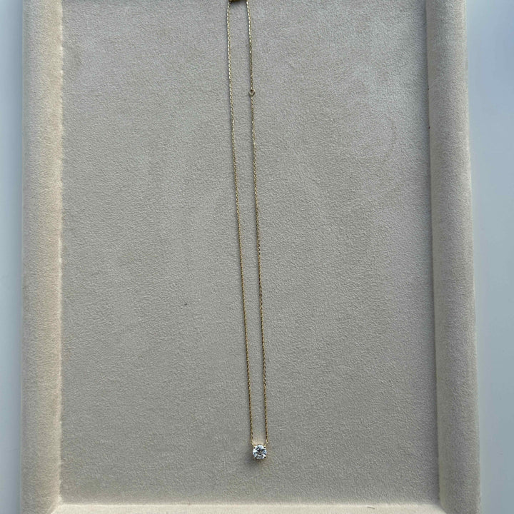 Celine Round Solitaire Necklace