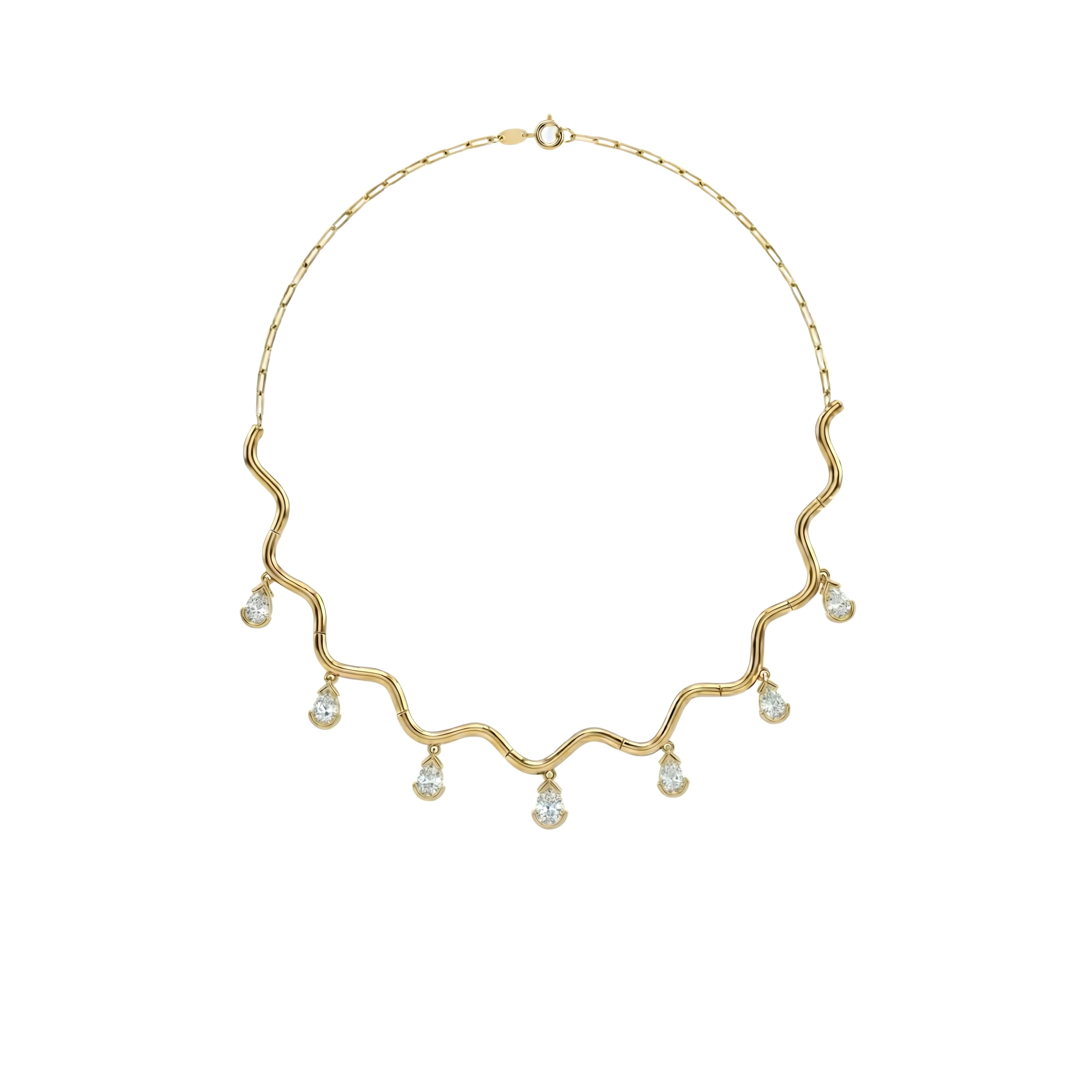 Skye Pear Diamond Drop Necklace