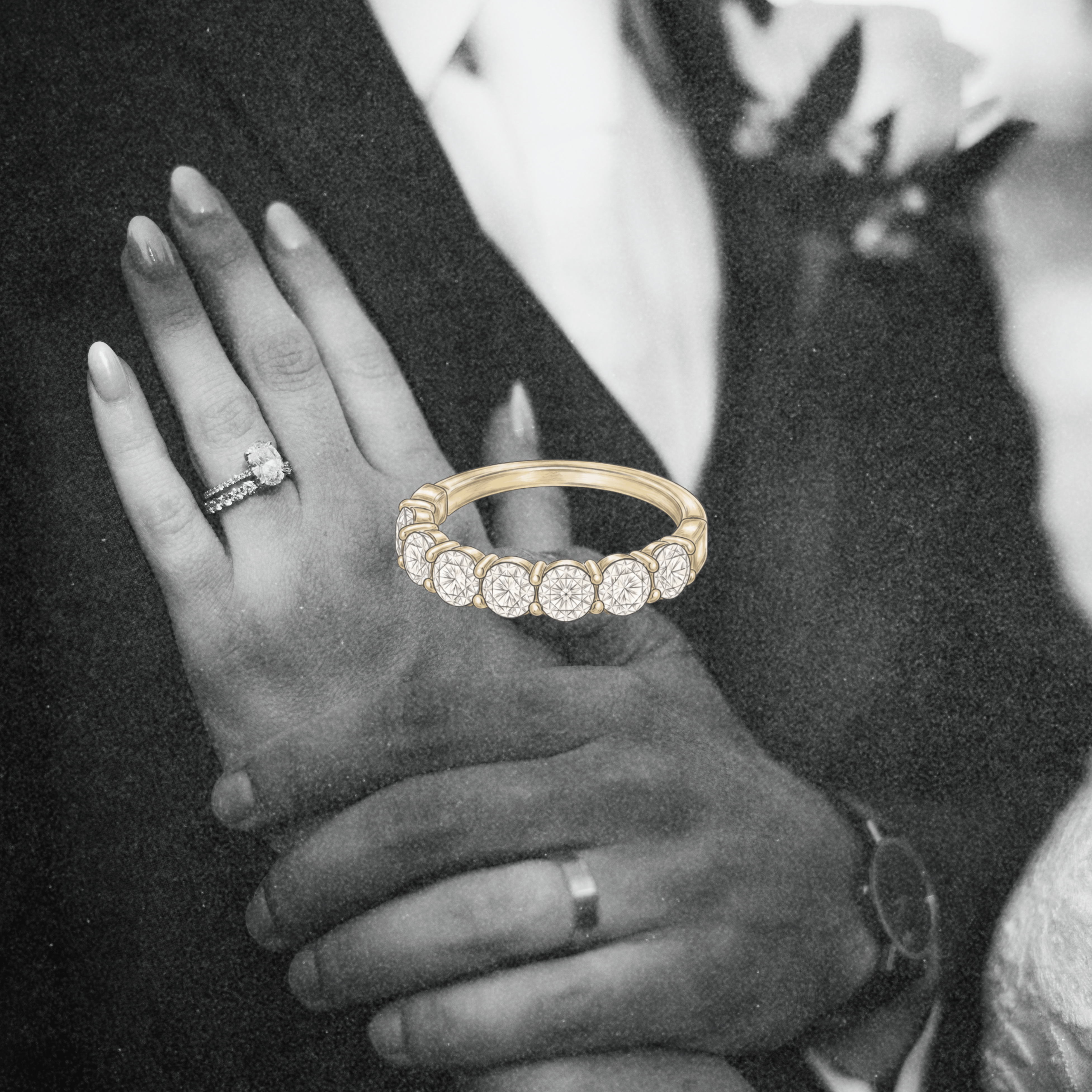 Custom K + B Wedding Band (His & Hers)