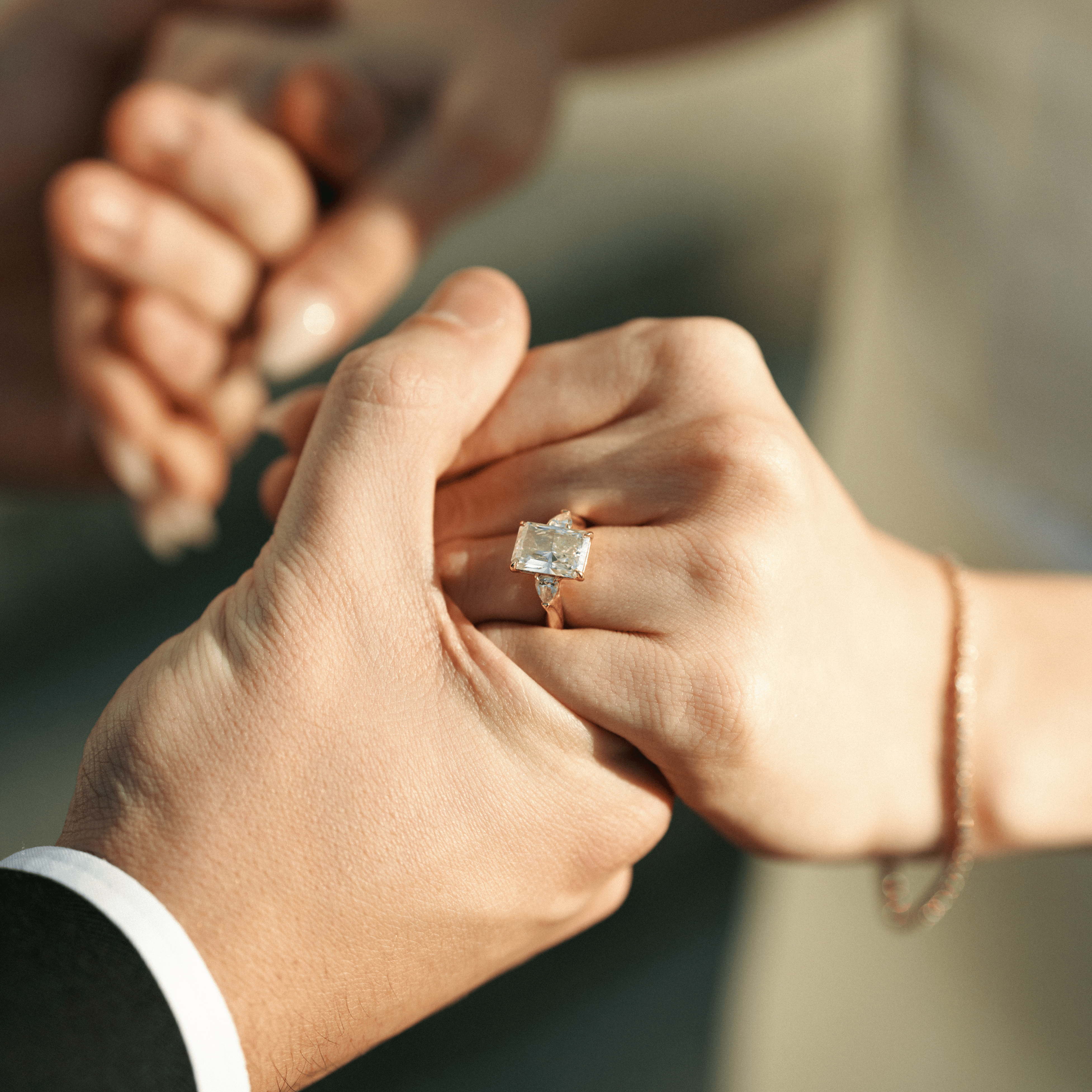 Custom Z + E Radiant Engagement Ring