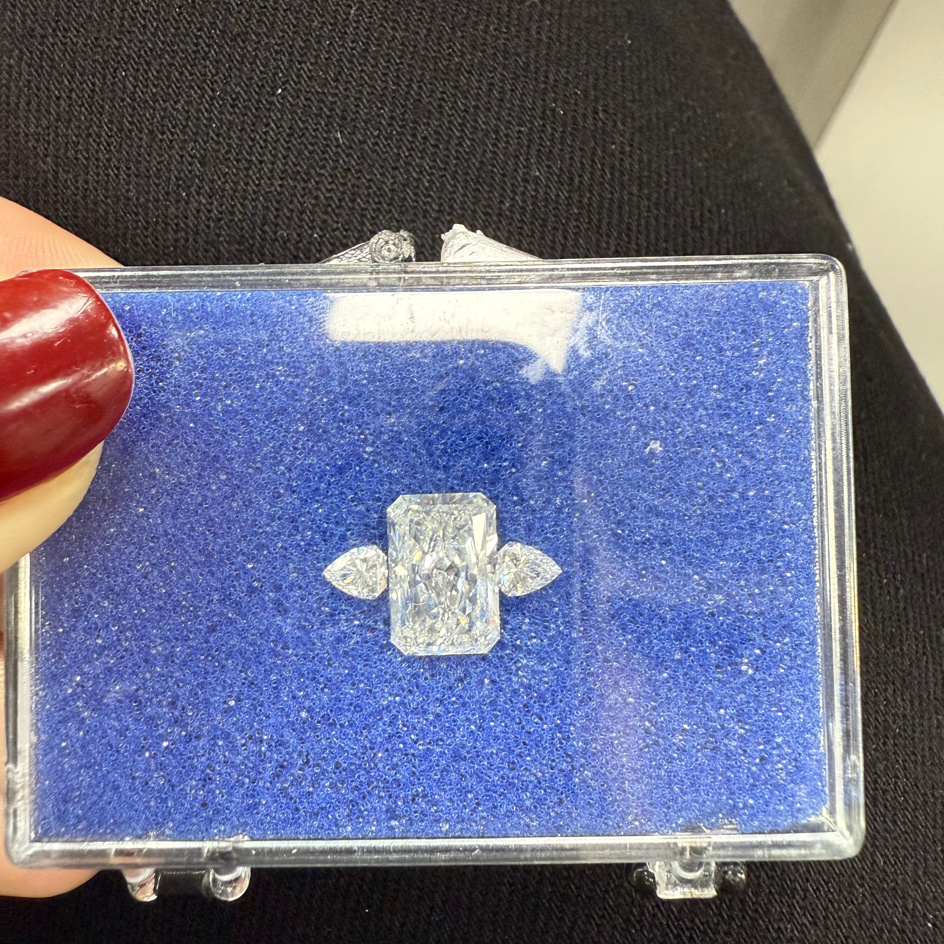 Custom Z + E Radiant Engagement Ring