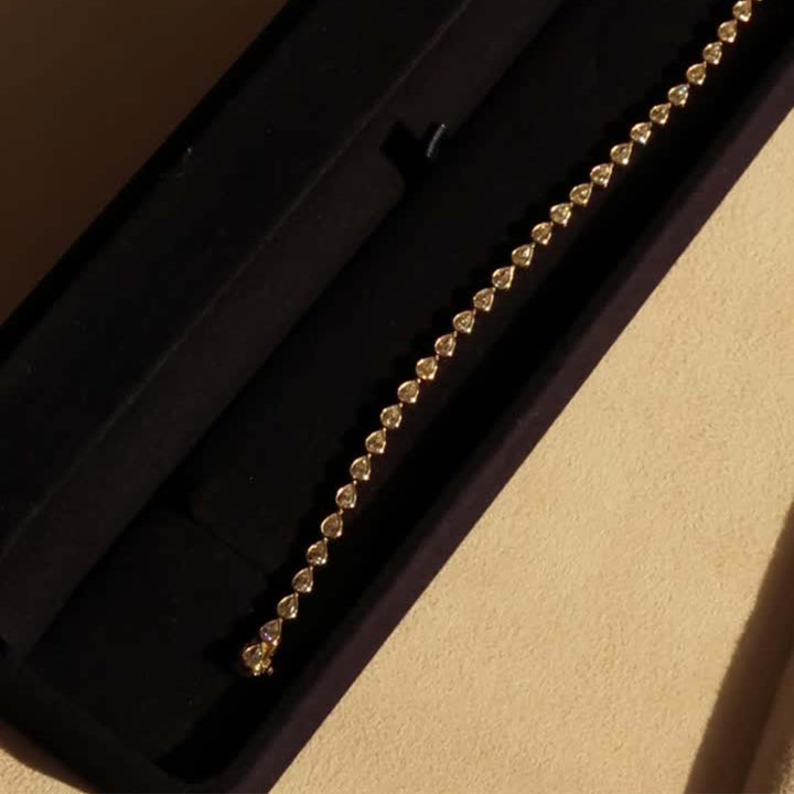 Bezel Pear Tennis Bracelet