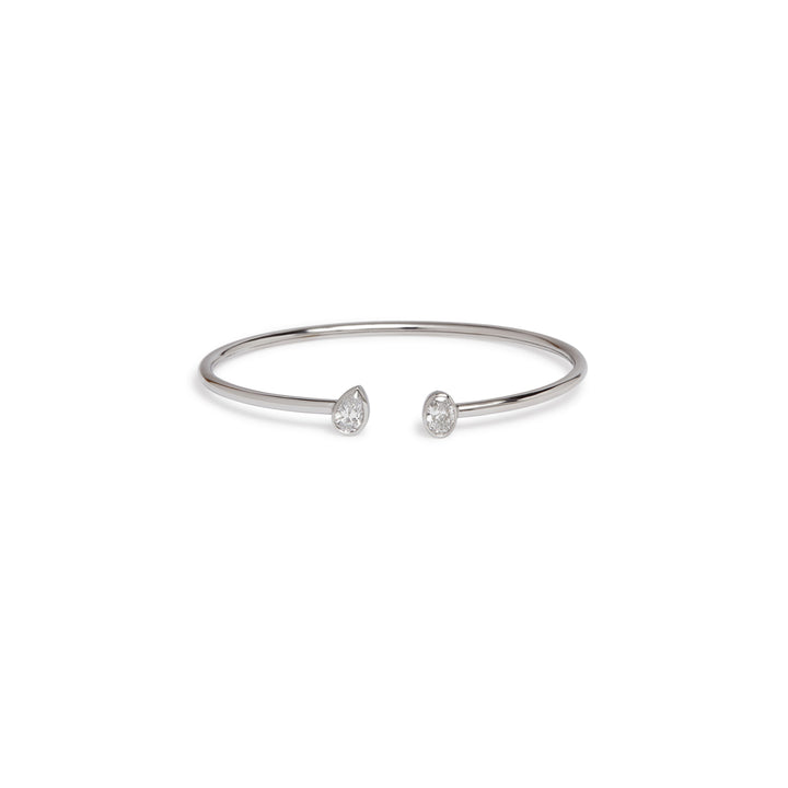 Ellie Bezel Pear Oval Flexible Cuff