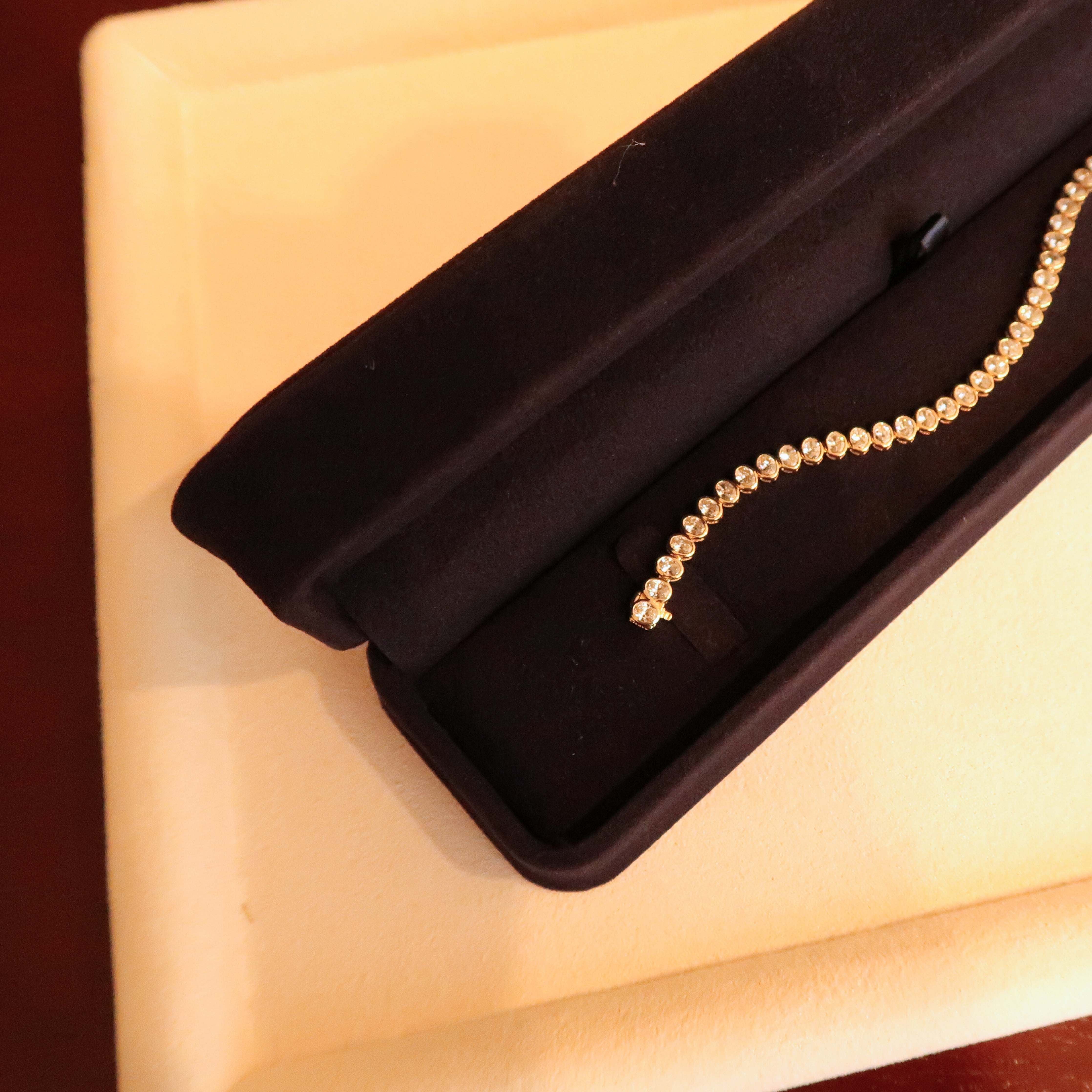 Bezel Oval Diamond Tennis Bracelet