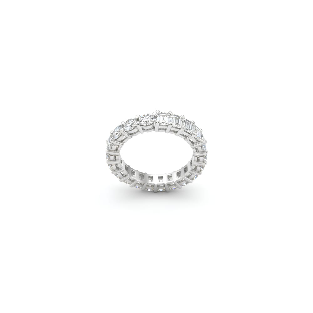 Vienna Half Round Half Emerald Ring