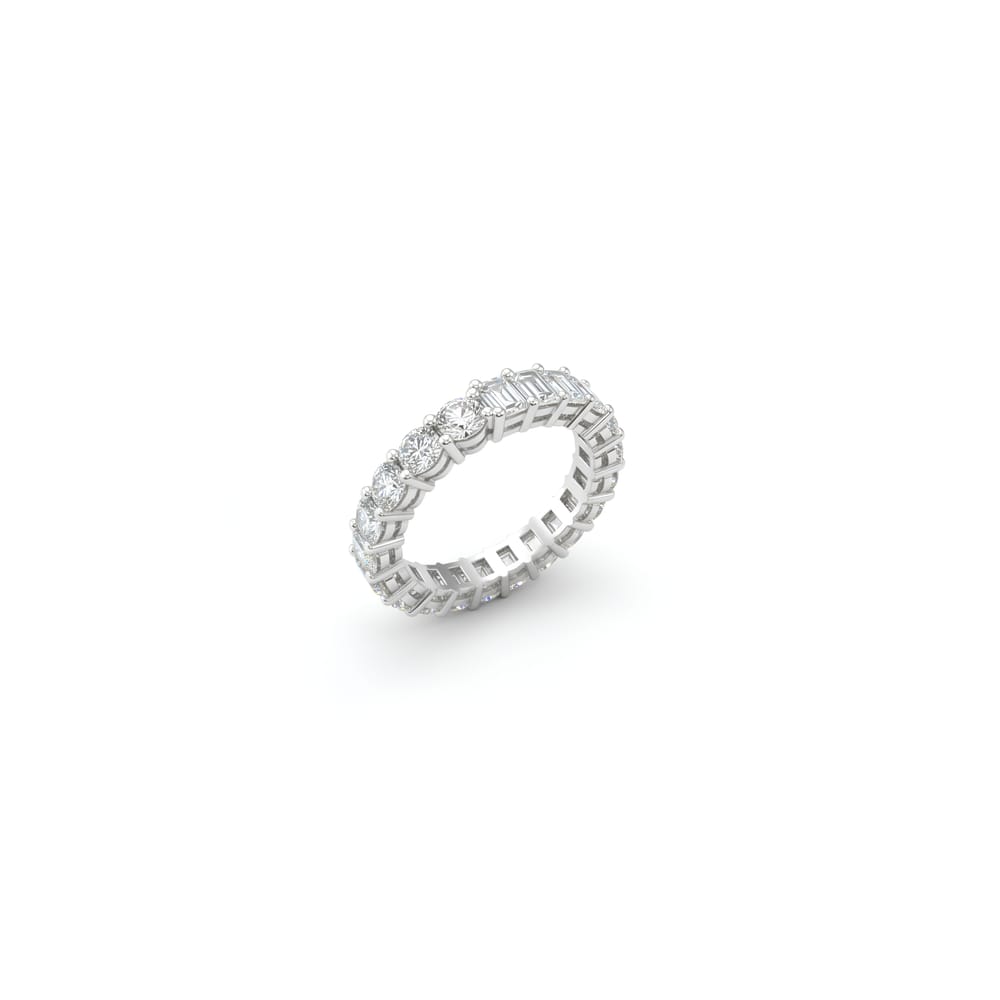 Vienna Half Round Half Emerald Ring