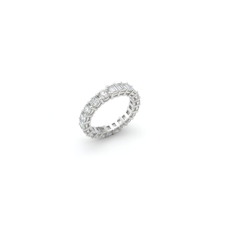 Vienna Half Round Half Emerald Ring