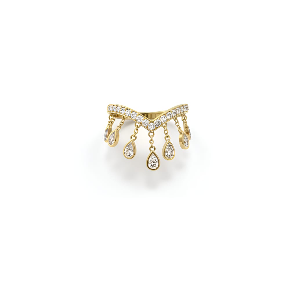 Farrah Fringe Bezel Pear