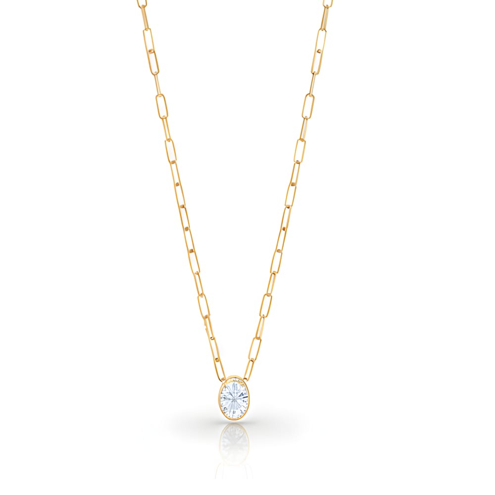 Lili Oval Bezel Paperclip Pendant