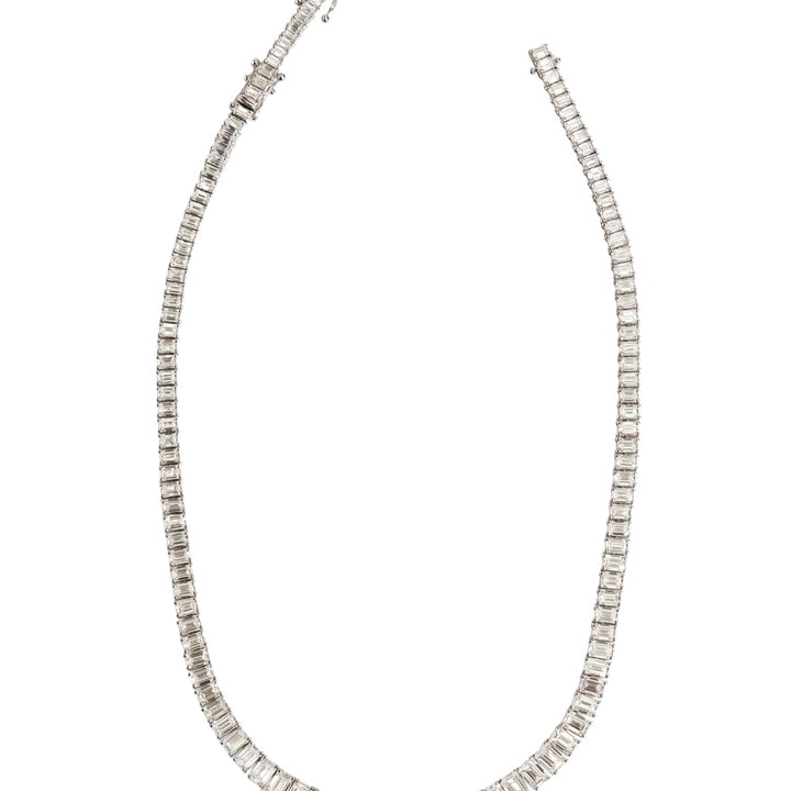 Emerald Tennis Necklace, 35ctw, 14k WG