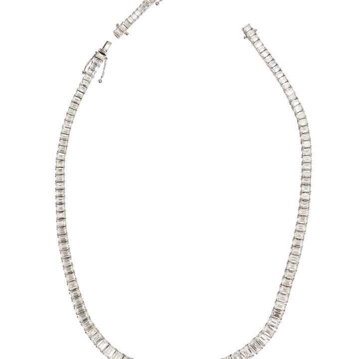 Emerald Tennis Necklace, 35ctw, 14k WG