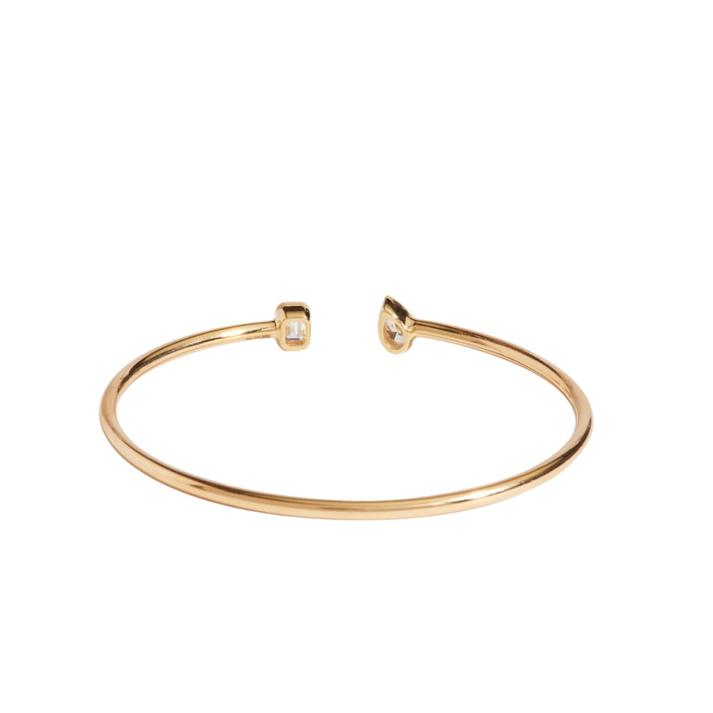 Ellie Bezel Pear Emerald Cuff, 1 ctw, YG