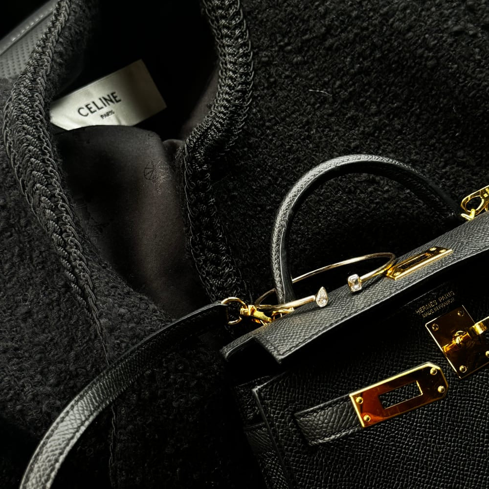 Ellie Bezel Pear Emerald Cuff, 1 ctw, YG