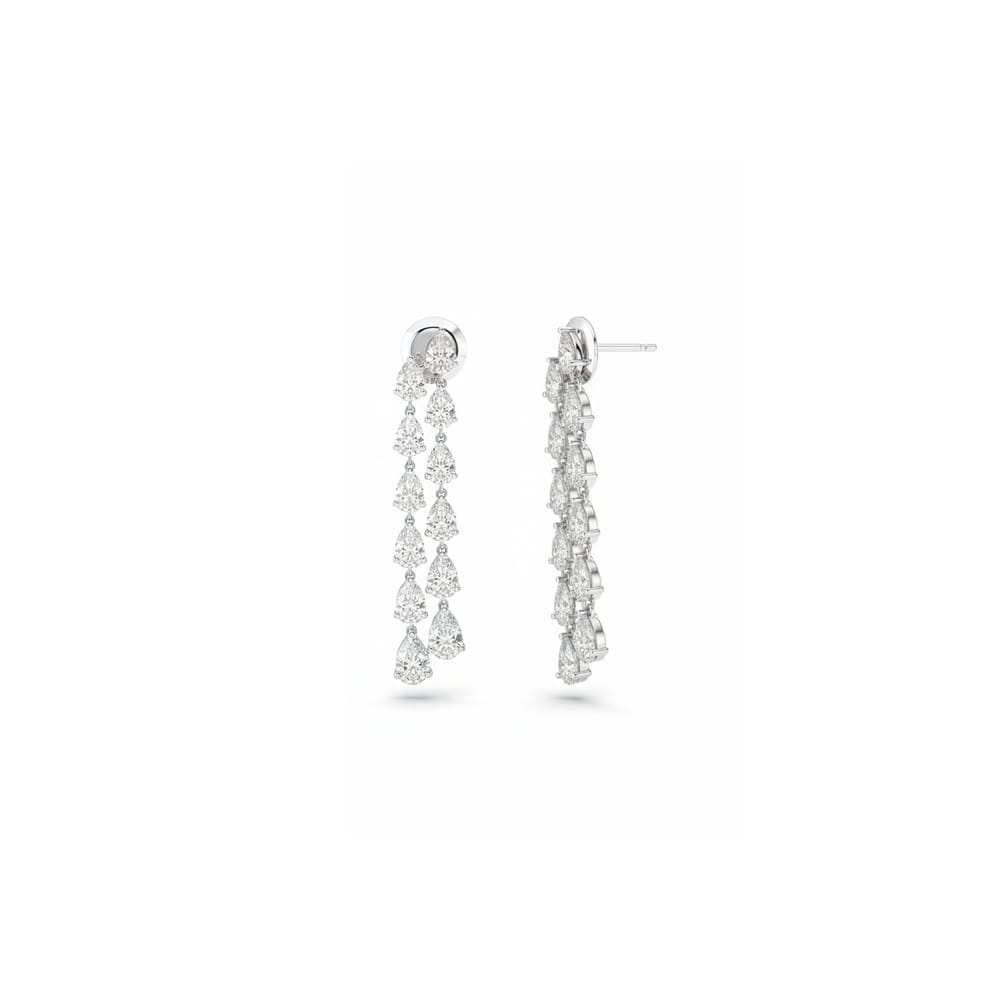 Pisces Pear Double Drop Earrings