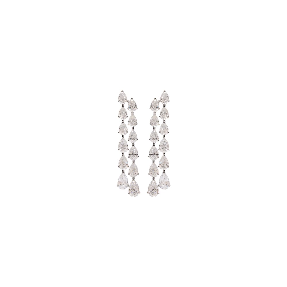 Pisces Pear Double Drop Earrings