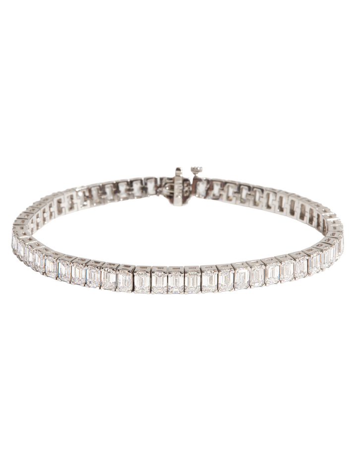 Emerald Cut Lab Diamond Tennis Bracelet