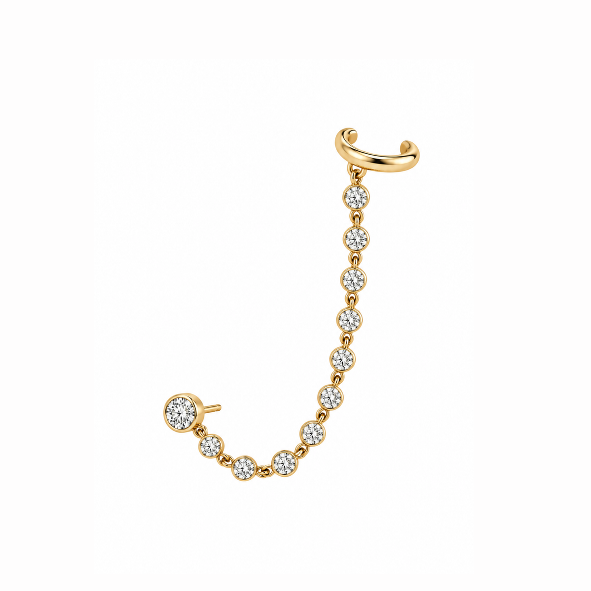 Blair Bezel Chain Ear Cuff