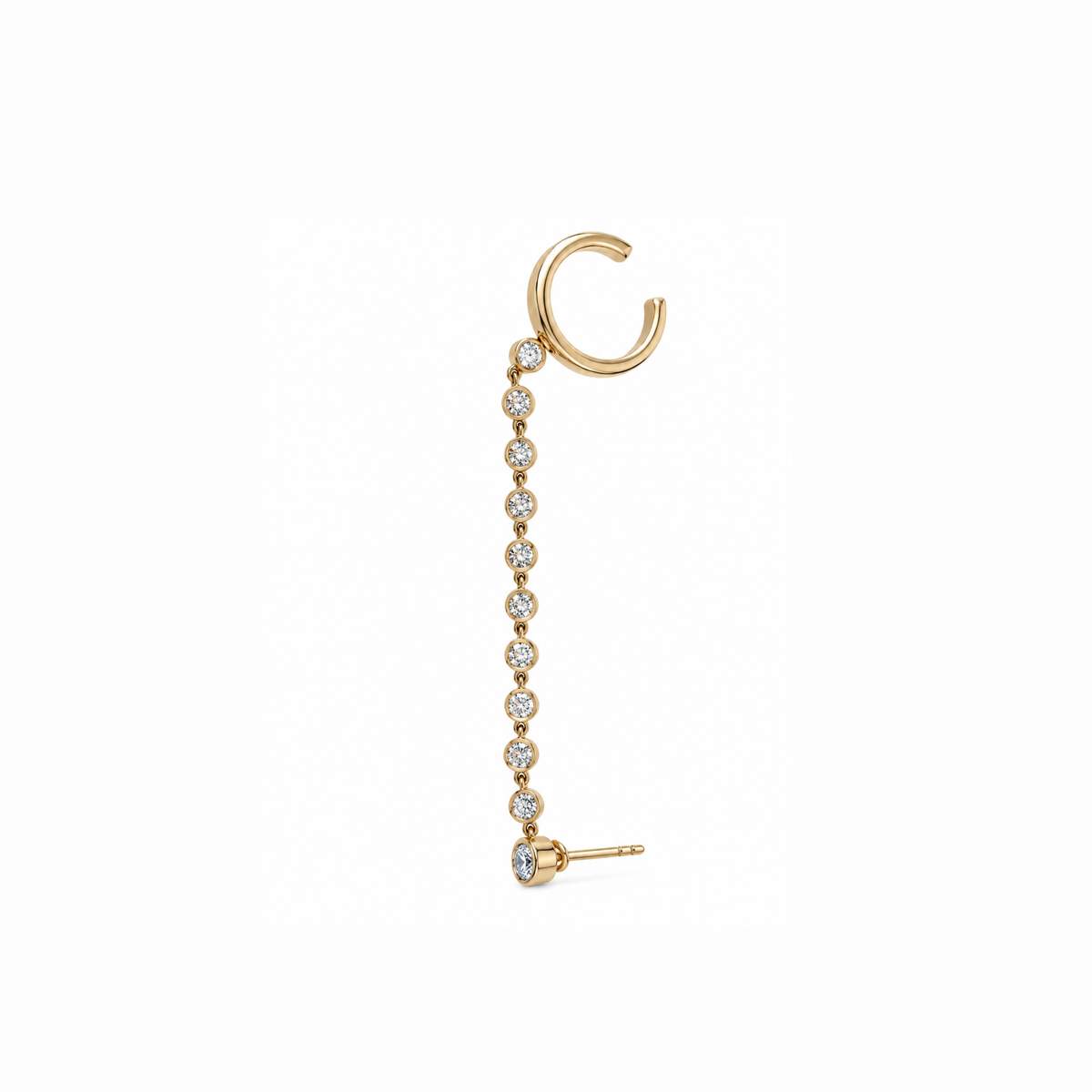 Blair Bezel Chain Ear Cuff